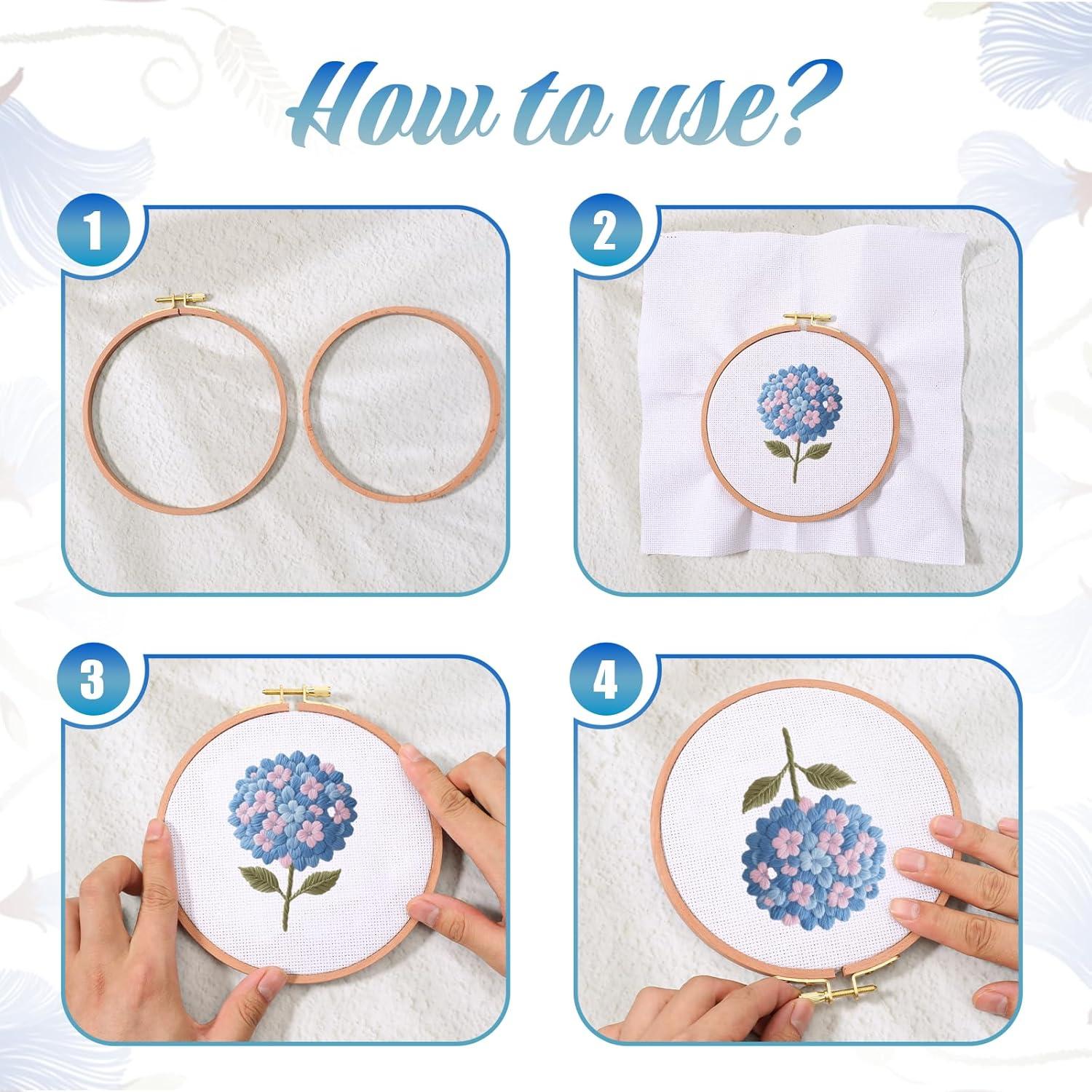 Aros de Bordado de Madera de Haya 4" y 6" - 2 Pcs