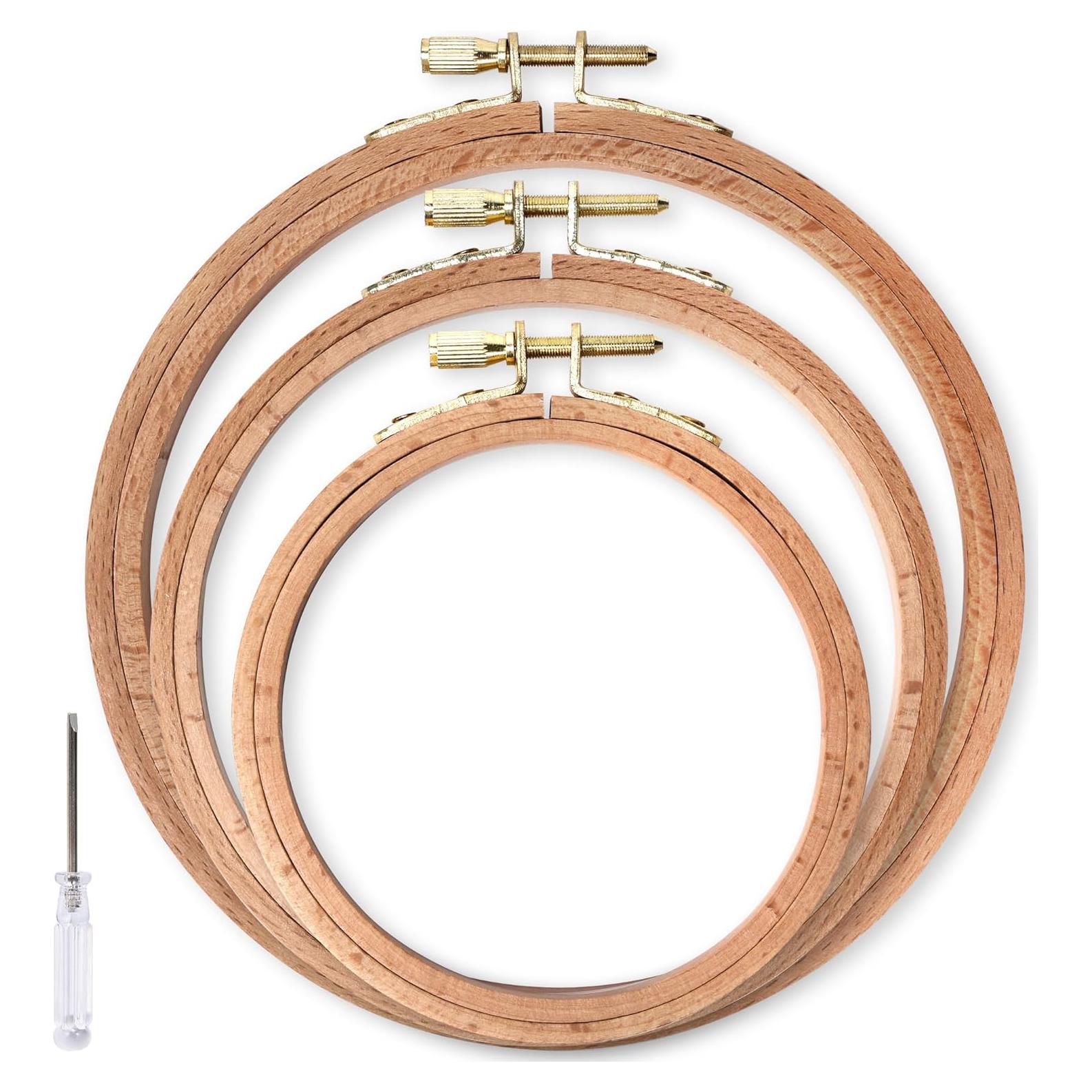 Conjunto de 3 Aros de Bordado de Madera Caydo 4-6 Pulgadas
