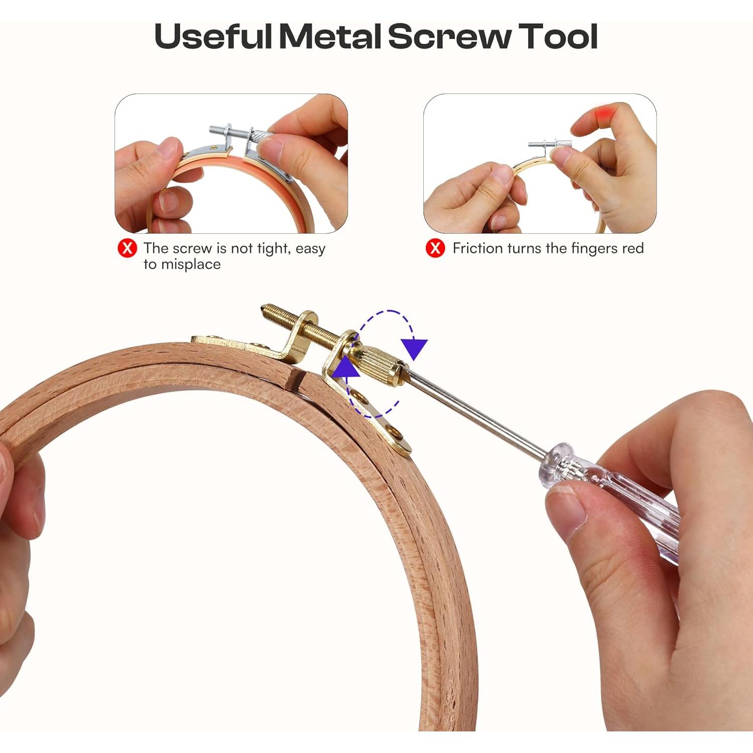 Conjunto de 3 Aros de Bordado de Madera Caydo 4-6 Pulgadas