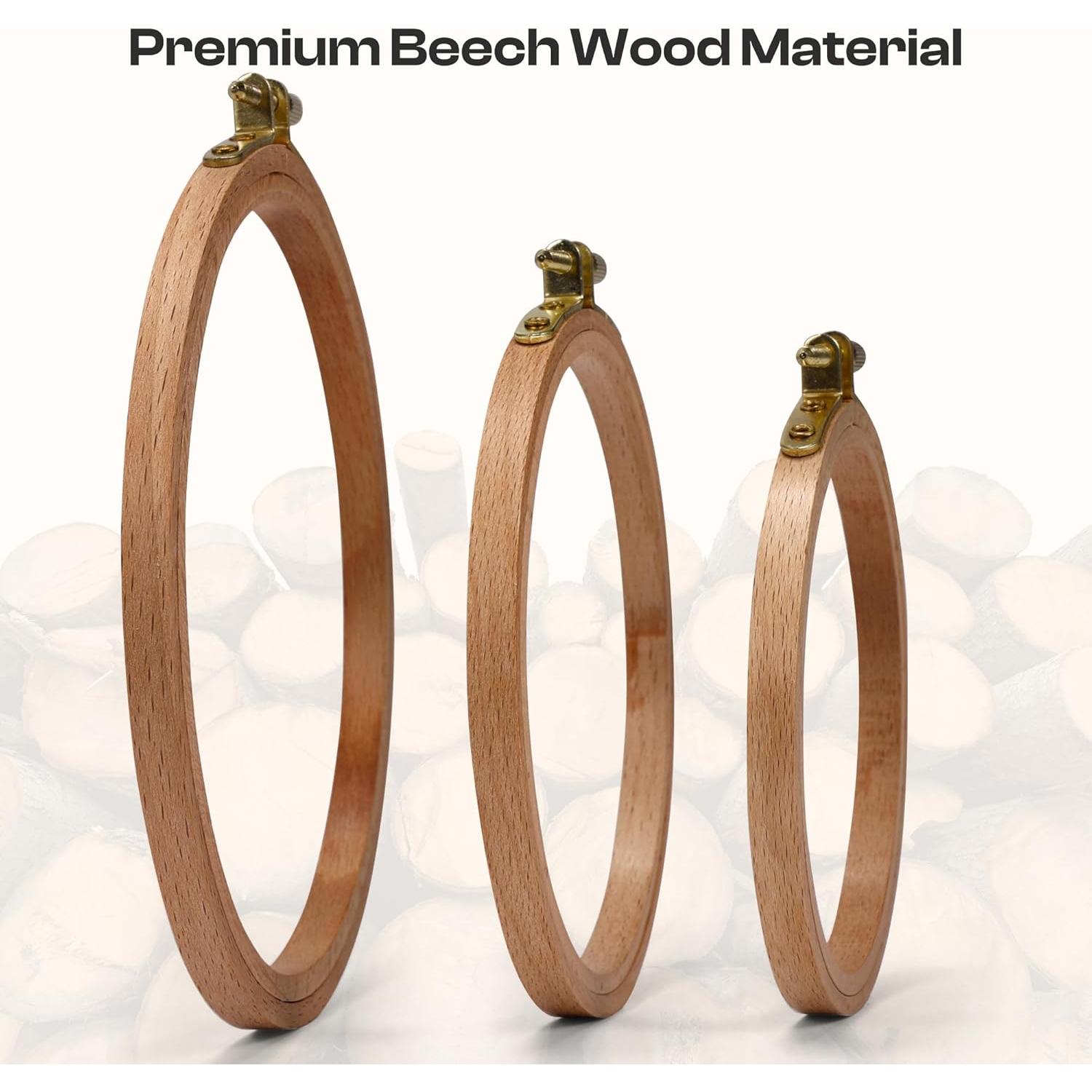 Conjunto de 3 Aros de Bordado de Madera Caydo 4-6 Pulgadas