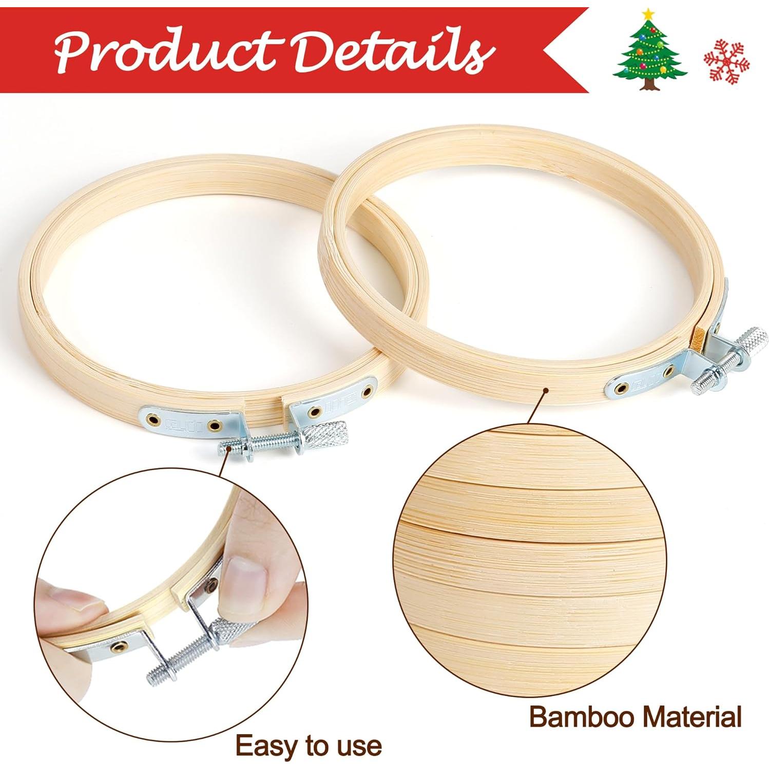 Caydo 36 Aros de Bordado 8 cm Redondos para Manualidades