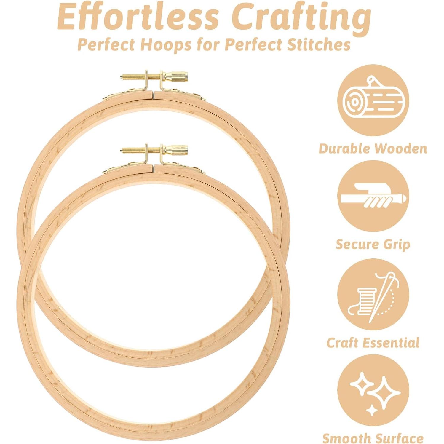 Paquete de 2 Aros de Bordado SHENLIU 15.5 cm Madera de Haya