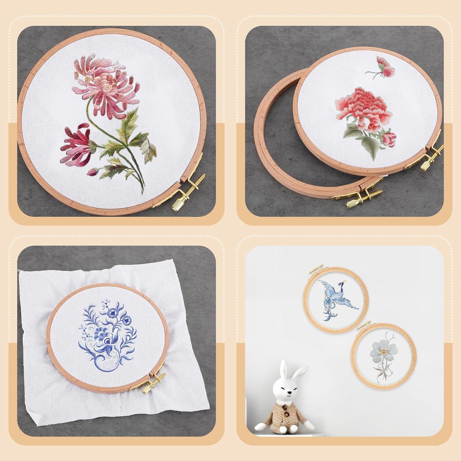 Paquete de 2 Aros de Bordado SHENLIU 15.5 cm Madera de Haya