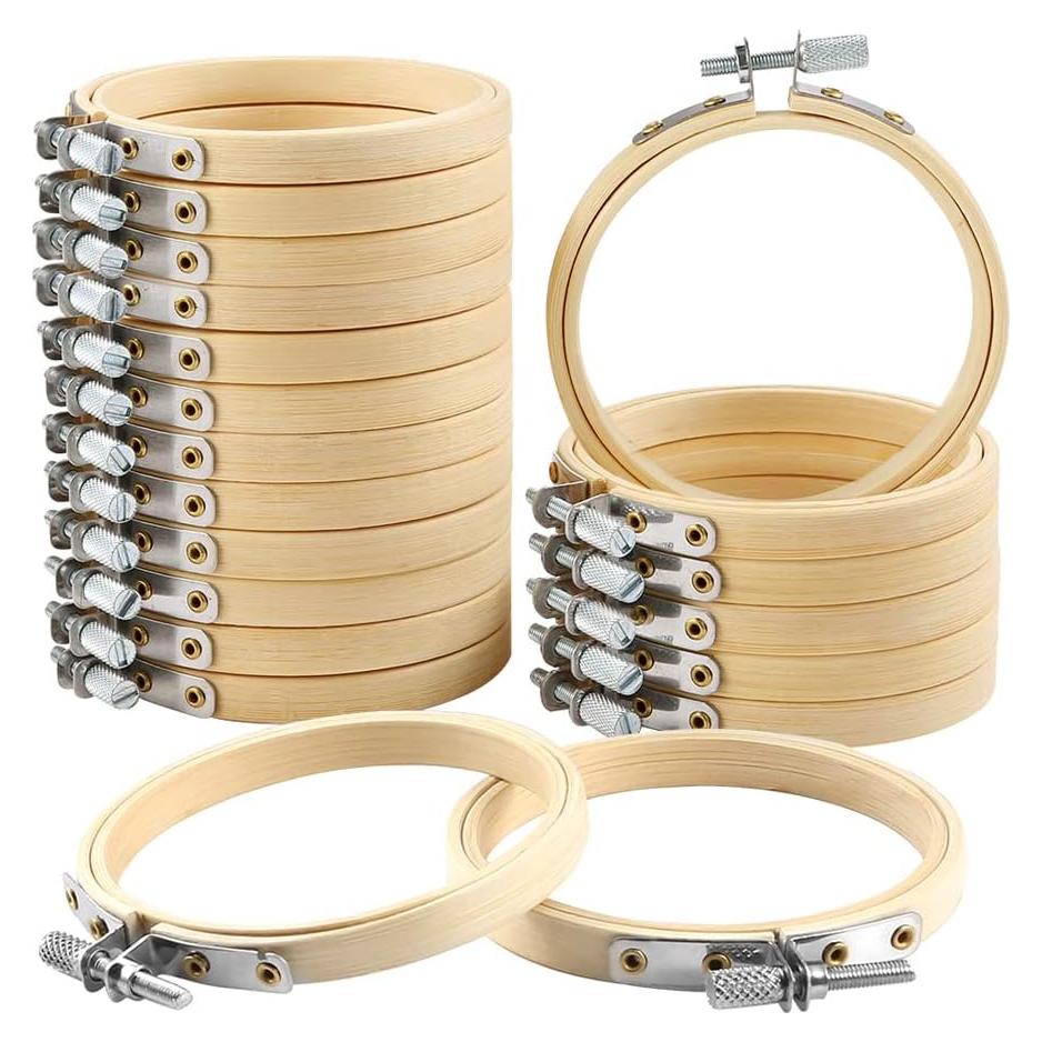 Caydo 20 Aros de Bordado Redondos 8 cm para Manualidades