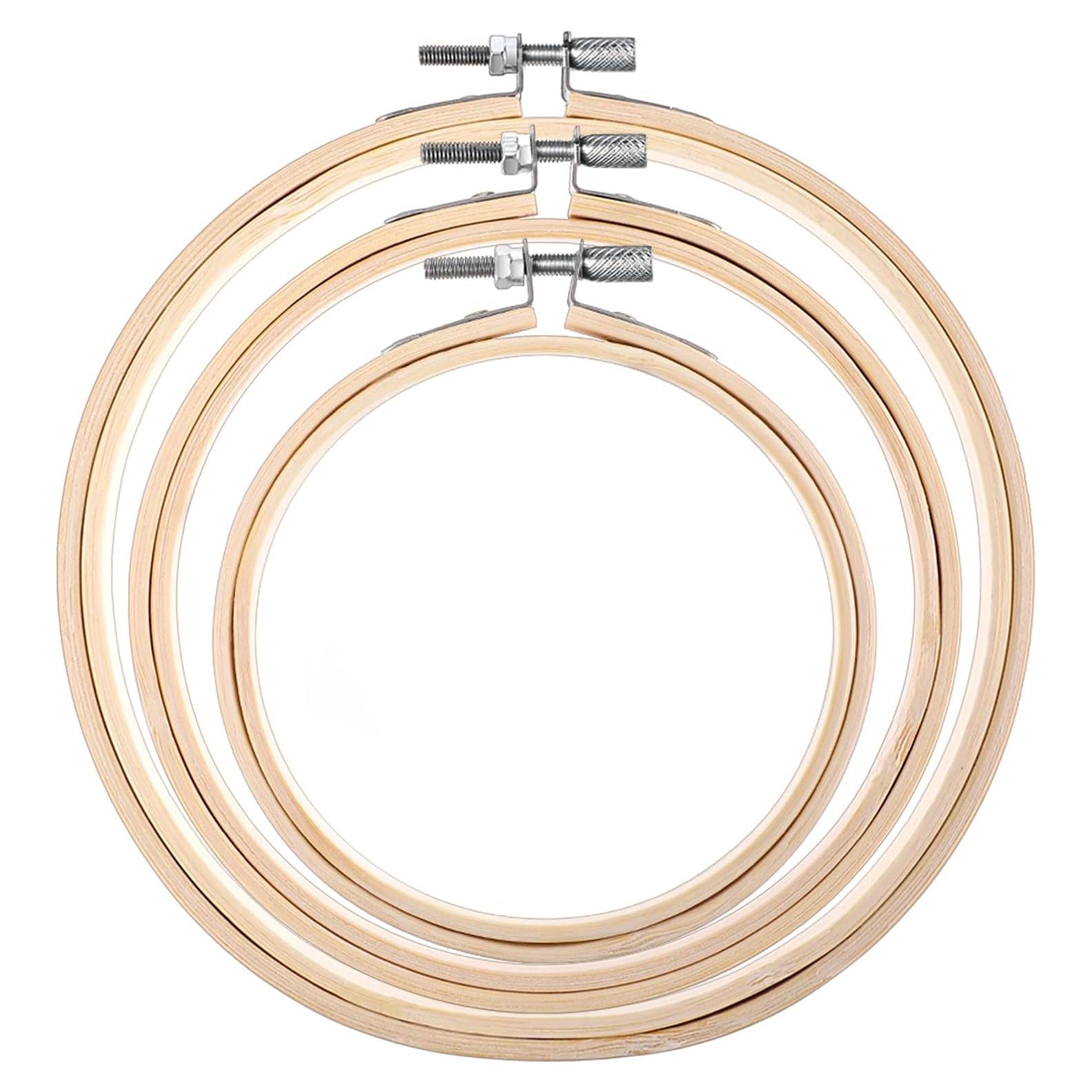 Juego de 3 Aros de Bordado de Bambú 10/13/16 cm - QfwdfcTrenz