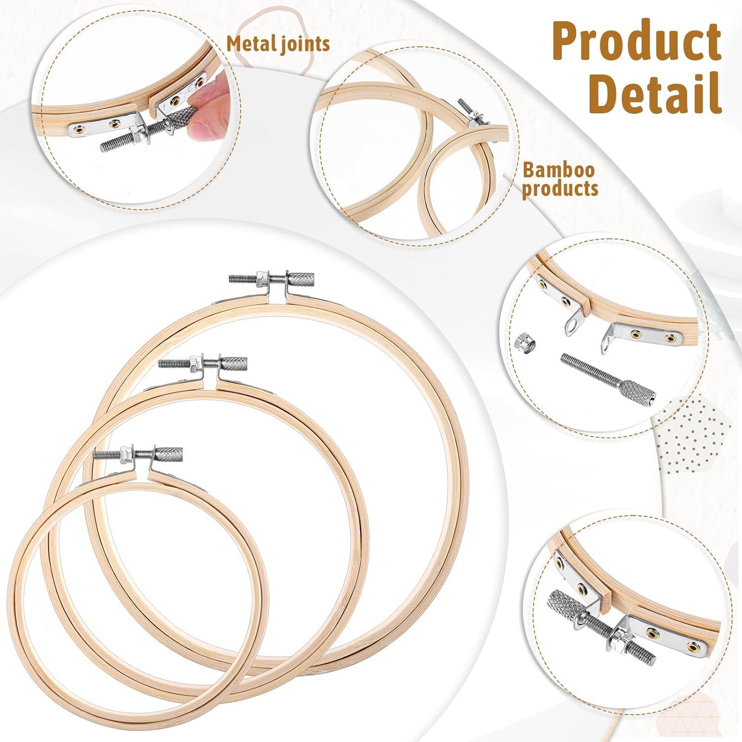 Juego de 3 Aros de Bordado de Bambú 10/13/16 cm - QfwdfcTrenz
