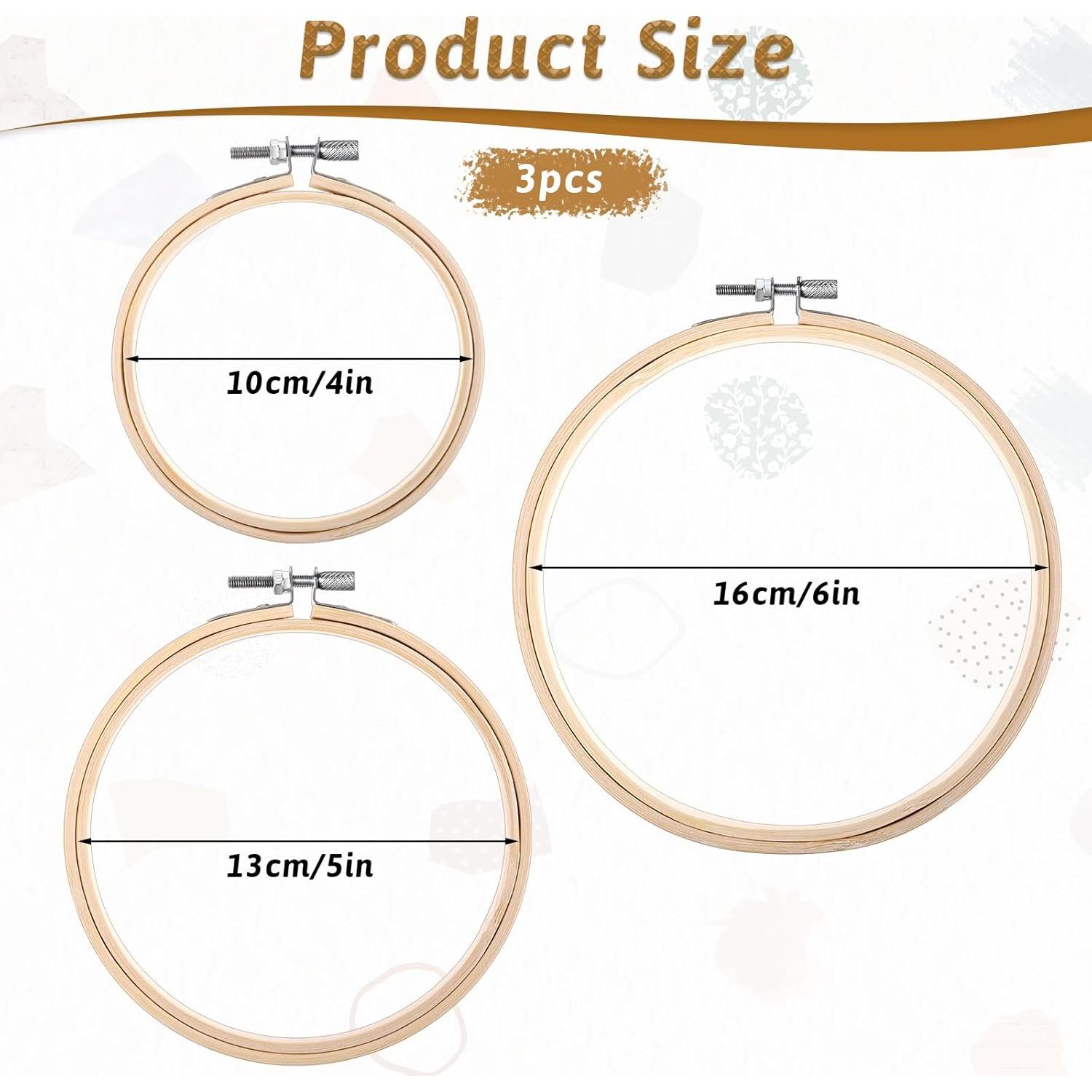 Juego de 3 Aros de Bordado de Bambú 10/13/16 cm - QfwdfcTrenz
