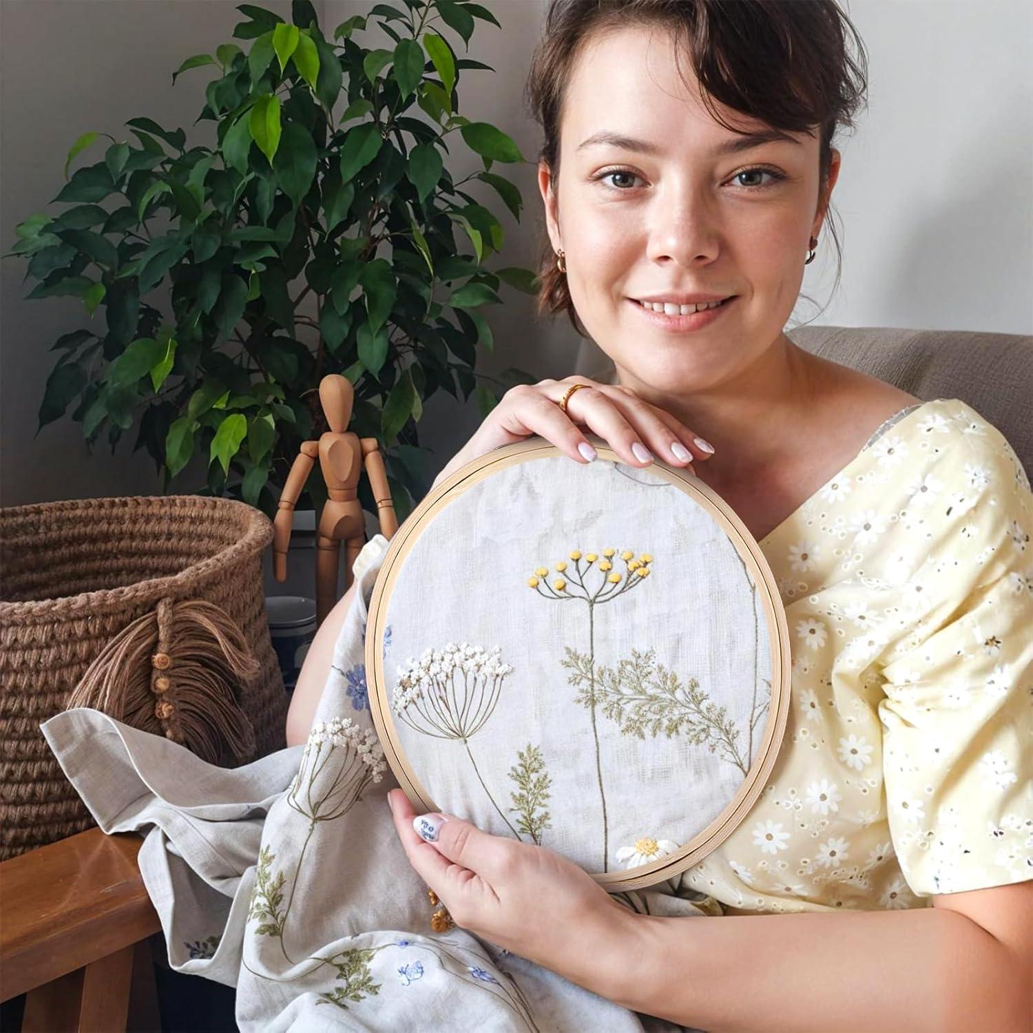 Juego de 3 Aros de Bordado de Bambú 10/13/16 cm - QfwdfcTrenz