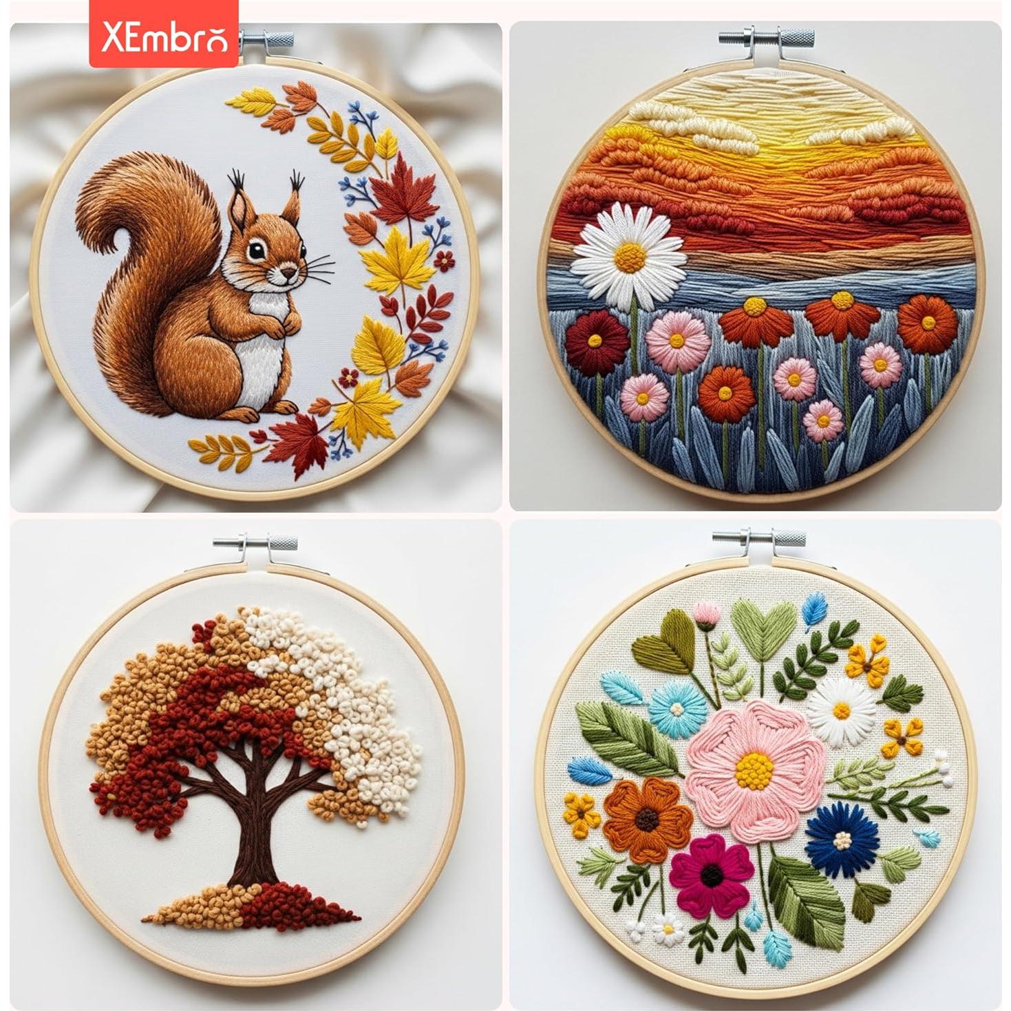 Juego de 9 Aros de Bordado XEmbro 4 Pulgadas Ajustables