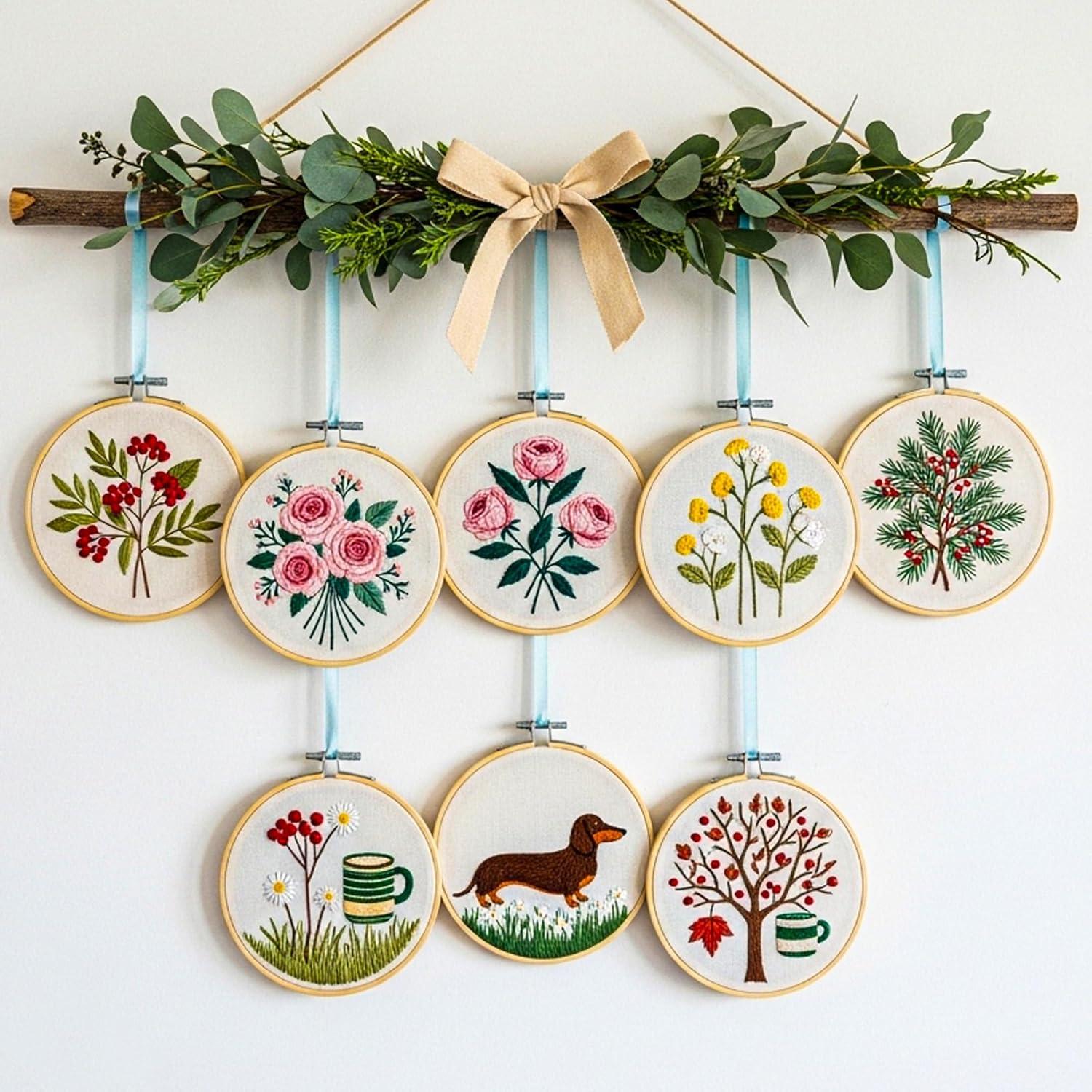 Juego de 9 Aros de Bordado XEmbro 4 Pulgadas Ajustables