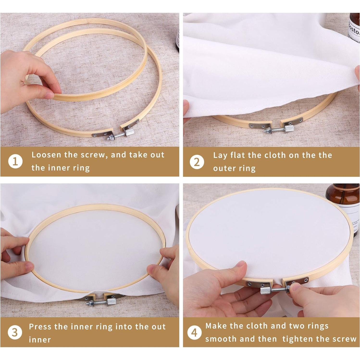 Aros de Bordado Umoonfine de Madera 10 Pulgadas 8 Piezas