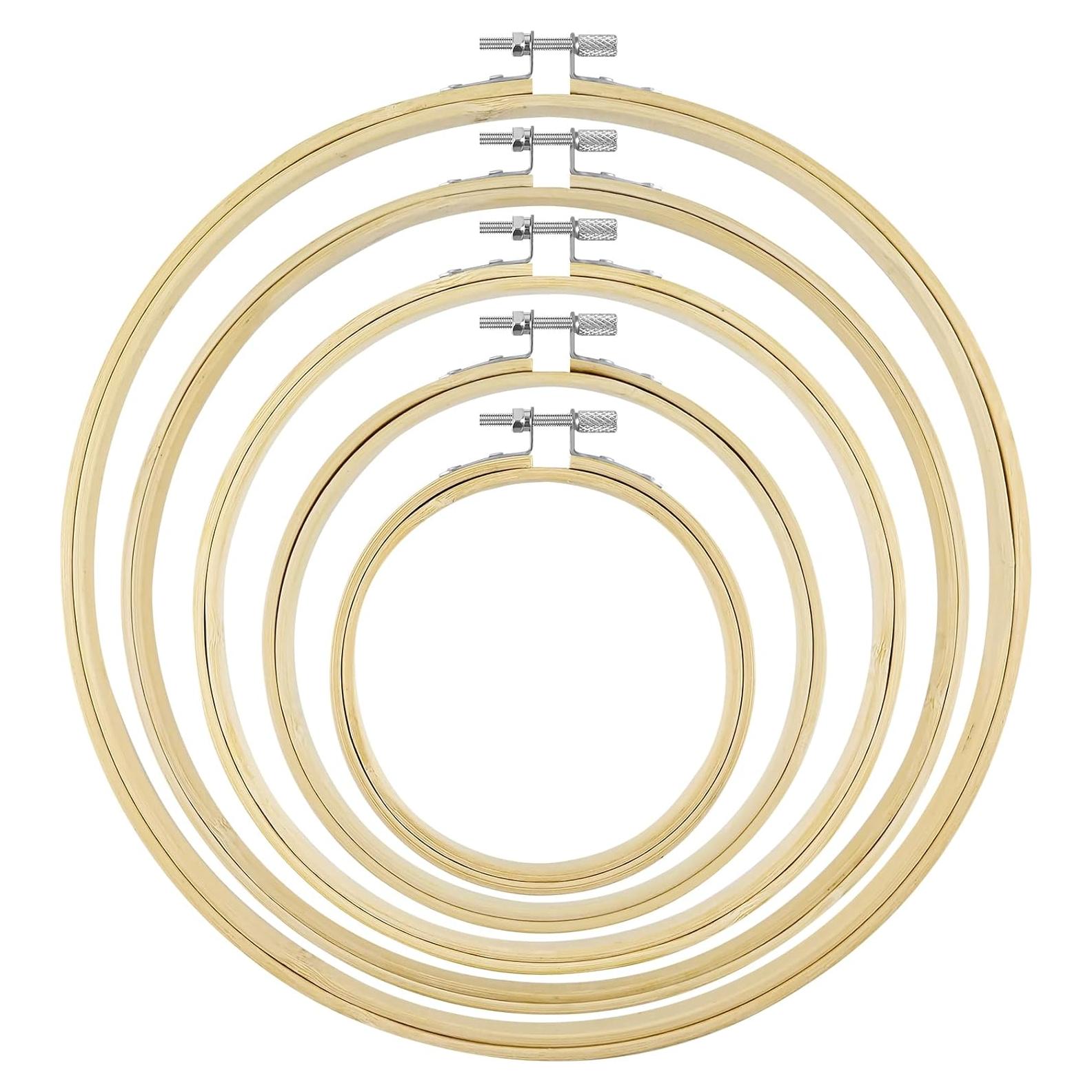 Set de 5 Aros de Bordado de Bambú embhand - 10.2 a 25.4 cm