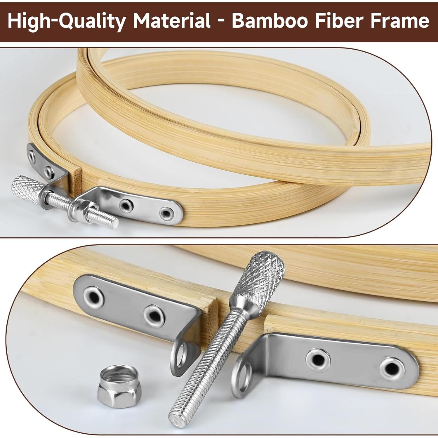 Set de 5 Aros de Bordado de Bambú embhand - 10.2 a 25.4 cm