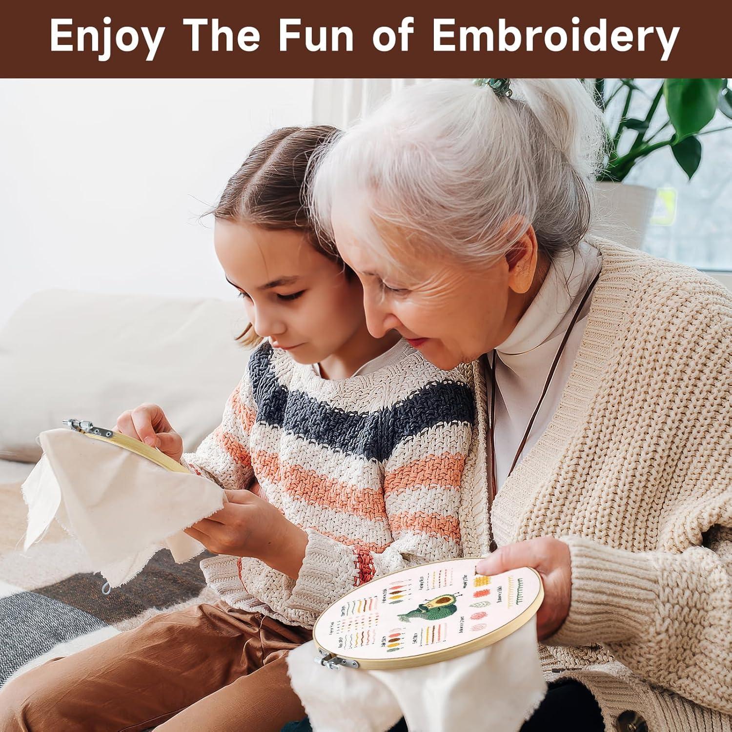 Set de 5 Aros de Bordado de Bambú embhand - 10.2 a 25.4 cm