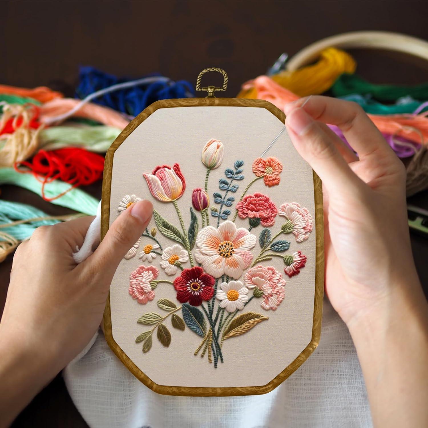 Aros de Bordado 3-Pack 26x19 cm - Madera Vintage Holyenten