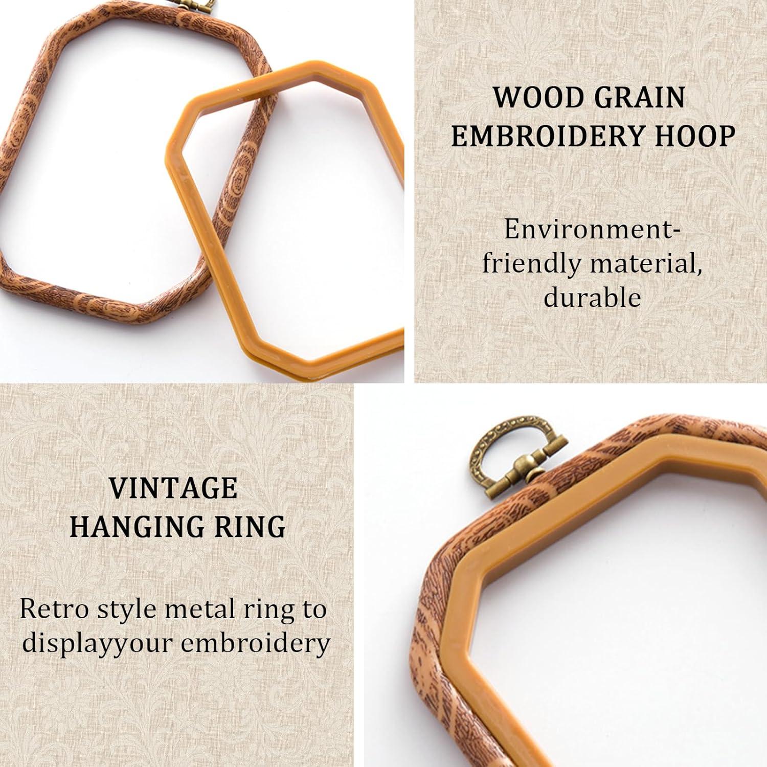 Aros de Bordado 3-Pack 26x19 cm - Madera Vintage Holyenten