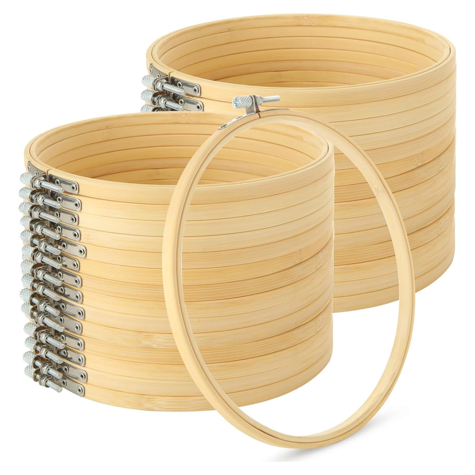 Aros de Bordado EATHEATY 20 Juegos 15 cm Bambú Ajustables