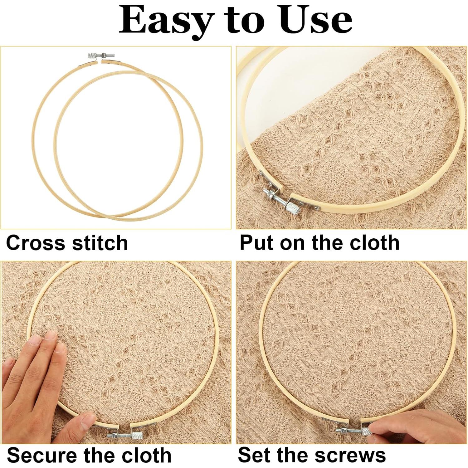 Aros de Bordado EATHEATY 20 Juegos 15 cm Bambú Ajustables