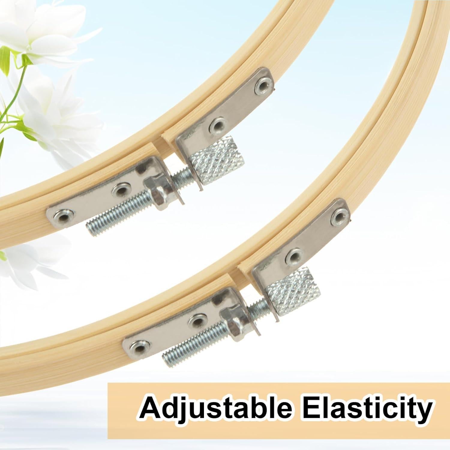 Aros de Bordado EATHEATY 20 Juegos 15 cm Bambú Ajustables