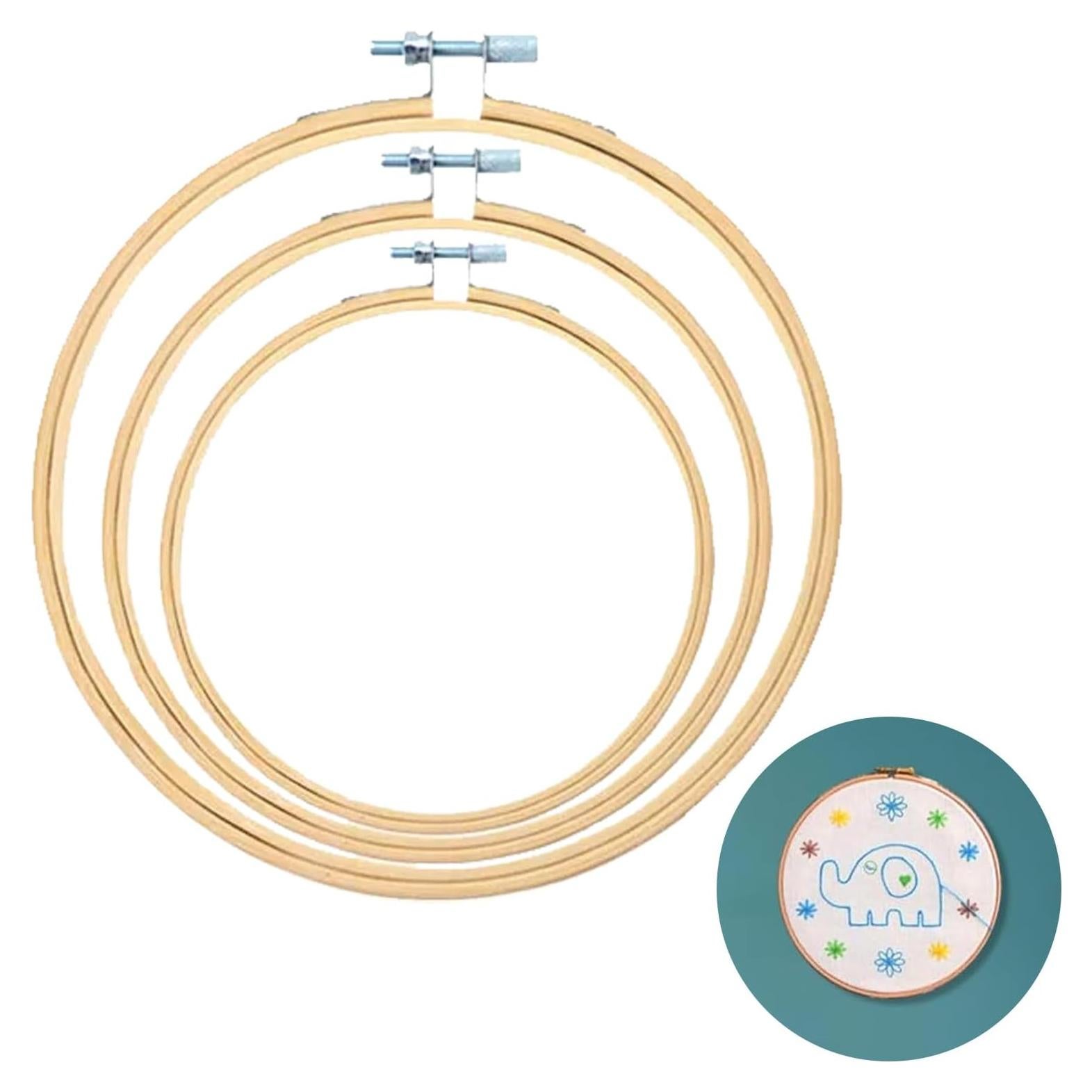 Juego de 4 Aros de Bordado de Madera de Haya 3 a 6 Pulgadas