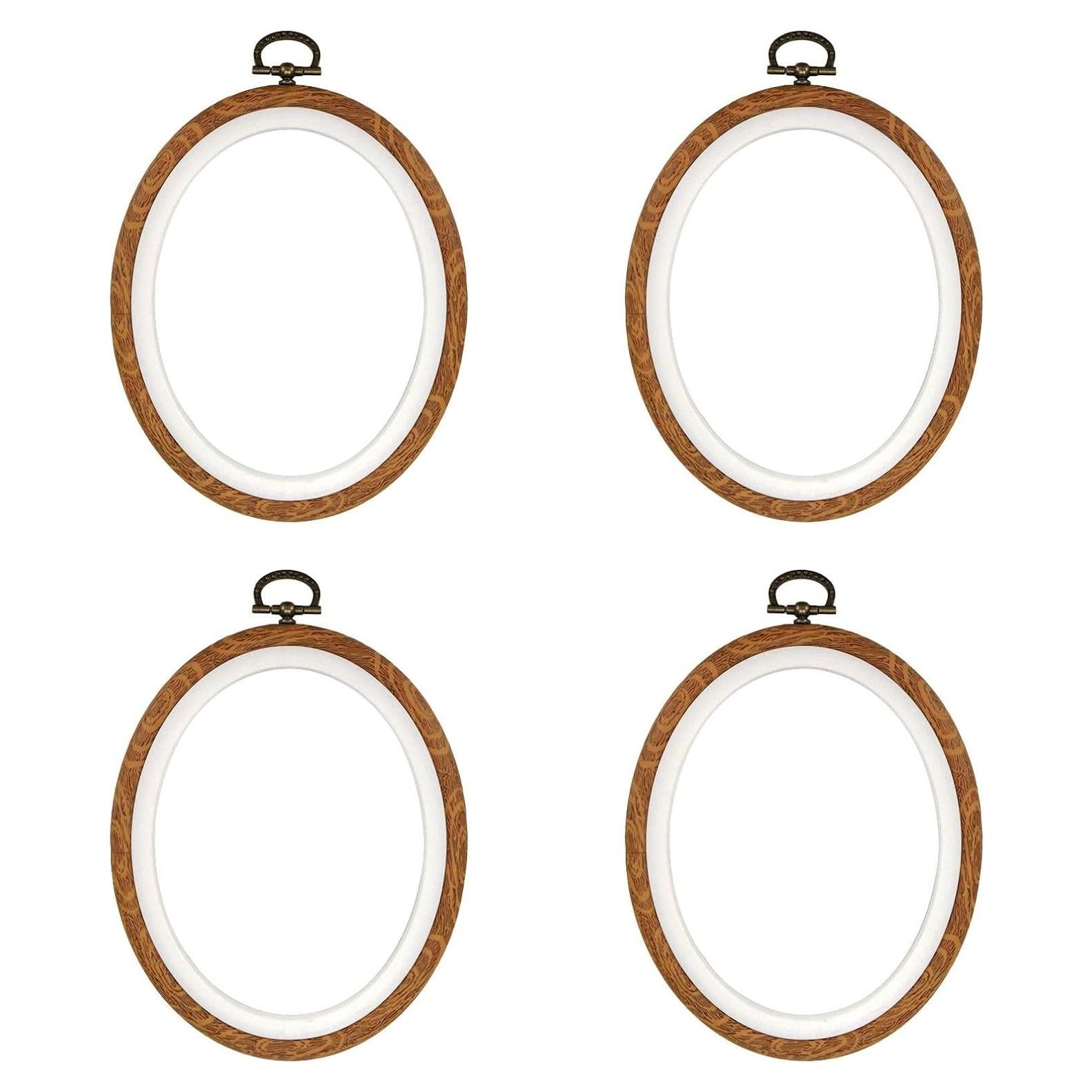 Juego de Aros de Bordado Ovalados Mcredy 4 PCS 15.24x11.99 cm