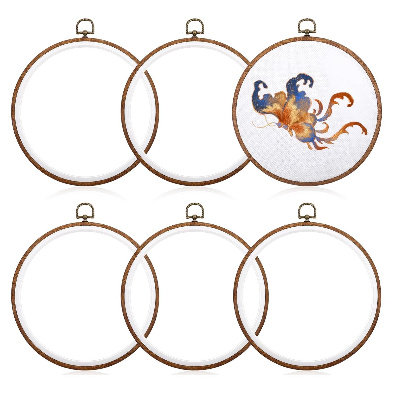 Paquete de 6 Aros de Bordado 20cm Xyembu Imitación Madera