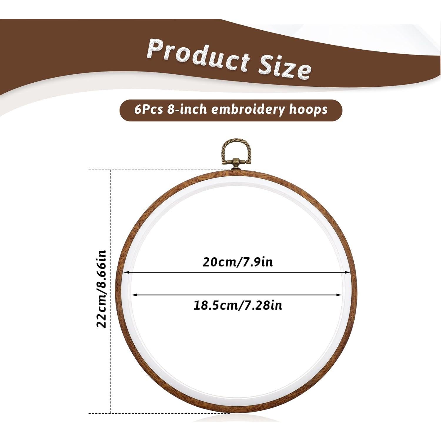 Paquete de 6 Aros de Bordado 20cm Xyembu Imitación Madera