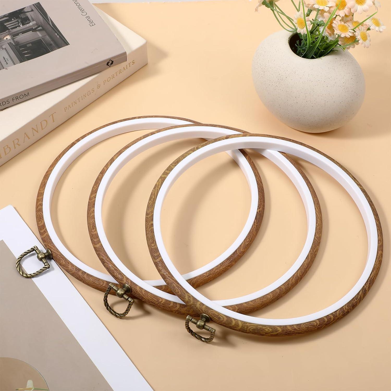 Paquete de 6 Aros de Bordado 20cm Xyembu Imitación Madera