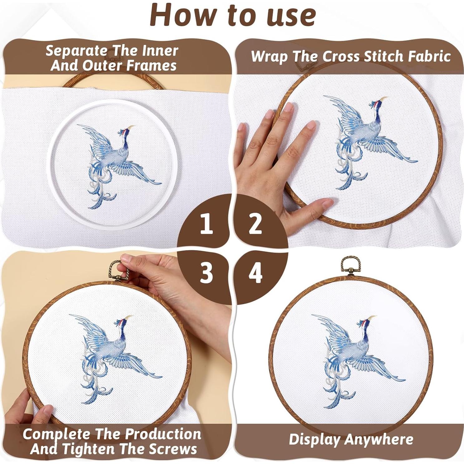 Paquete de 6 Aros de Bordado 20cm Xyembu Imitación Madera