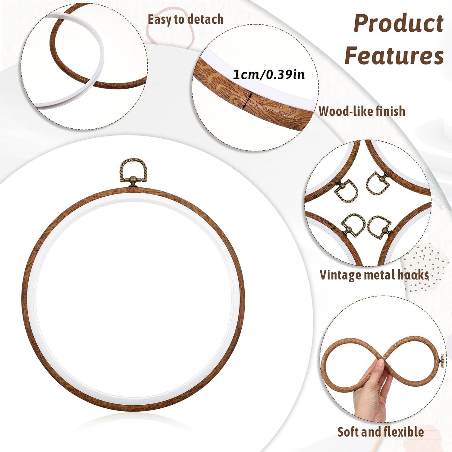 Paquete de 6 Aros de Bordado 20cm Xyembu Imitación Madera