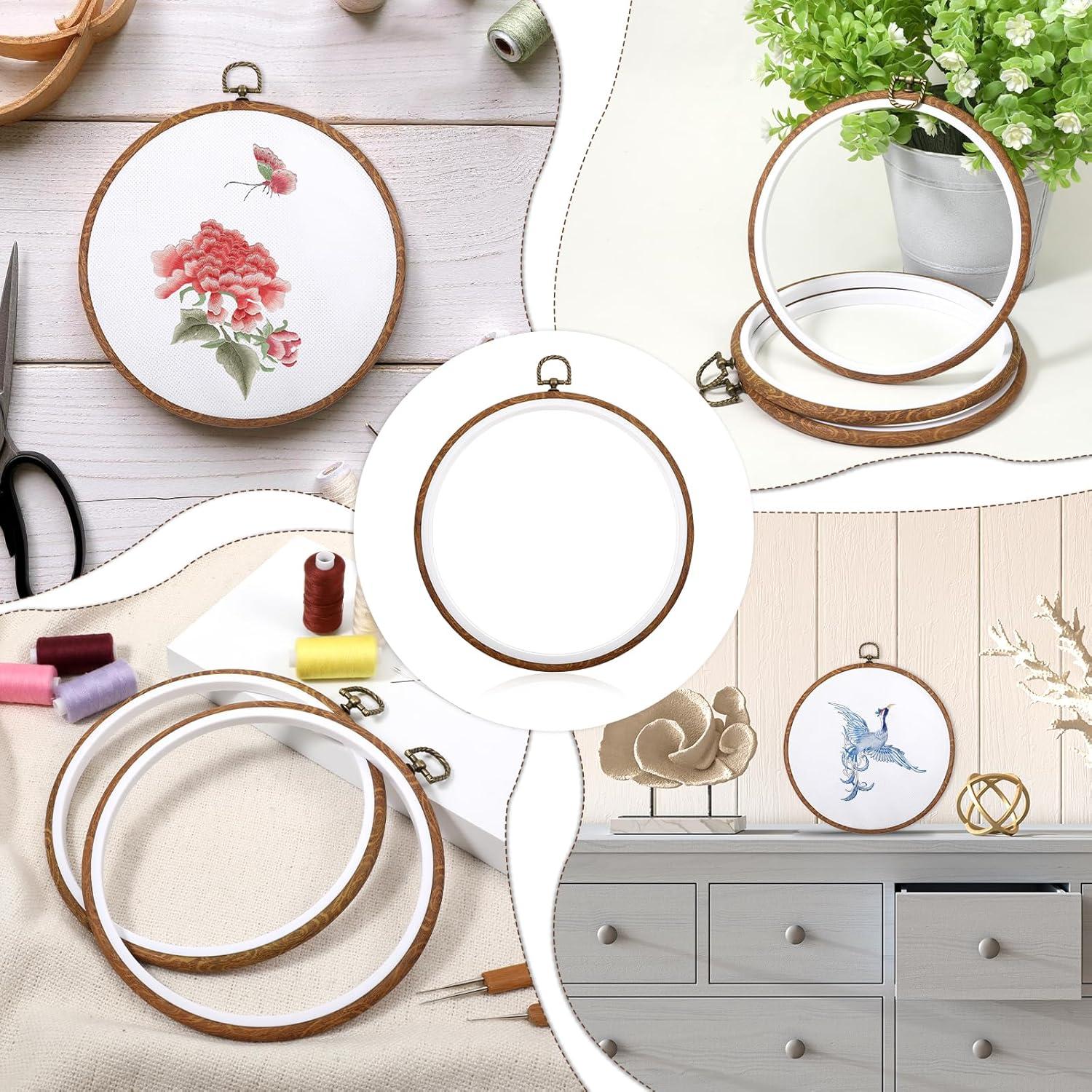 Paquete de 6 Aros de Bordado 20cm Xyembu Imitación Madera