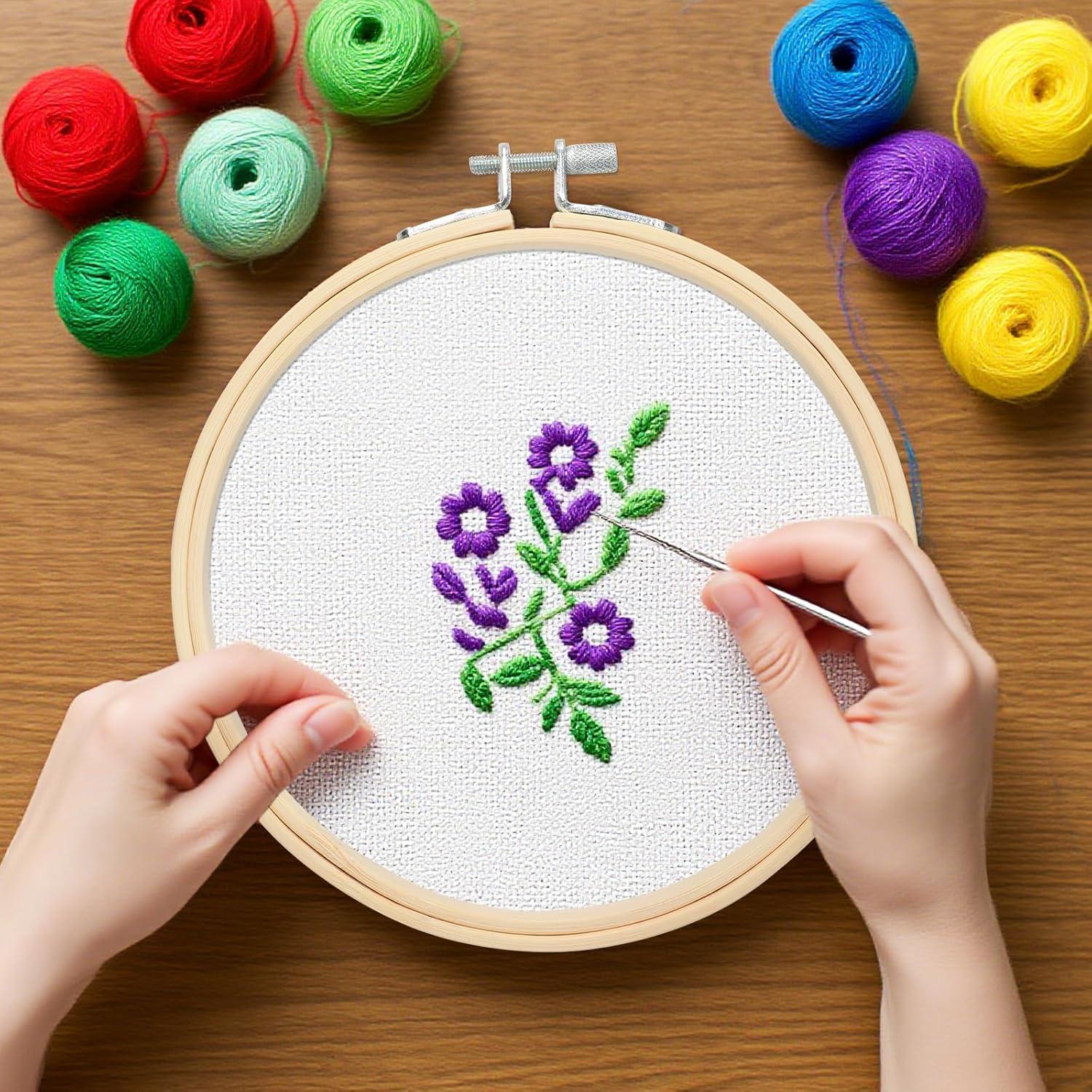 Paquete de 2 Aros de Bordado de Madera 15.24 cm con Tornillo Ajustable