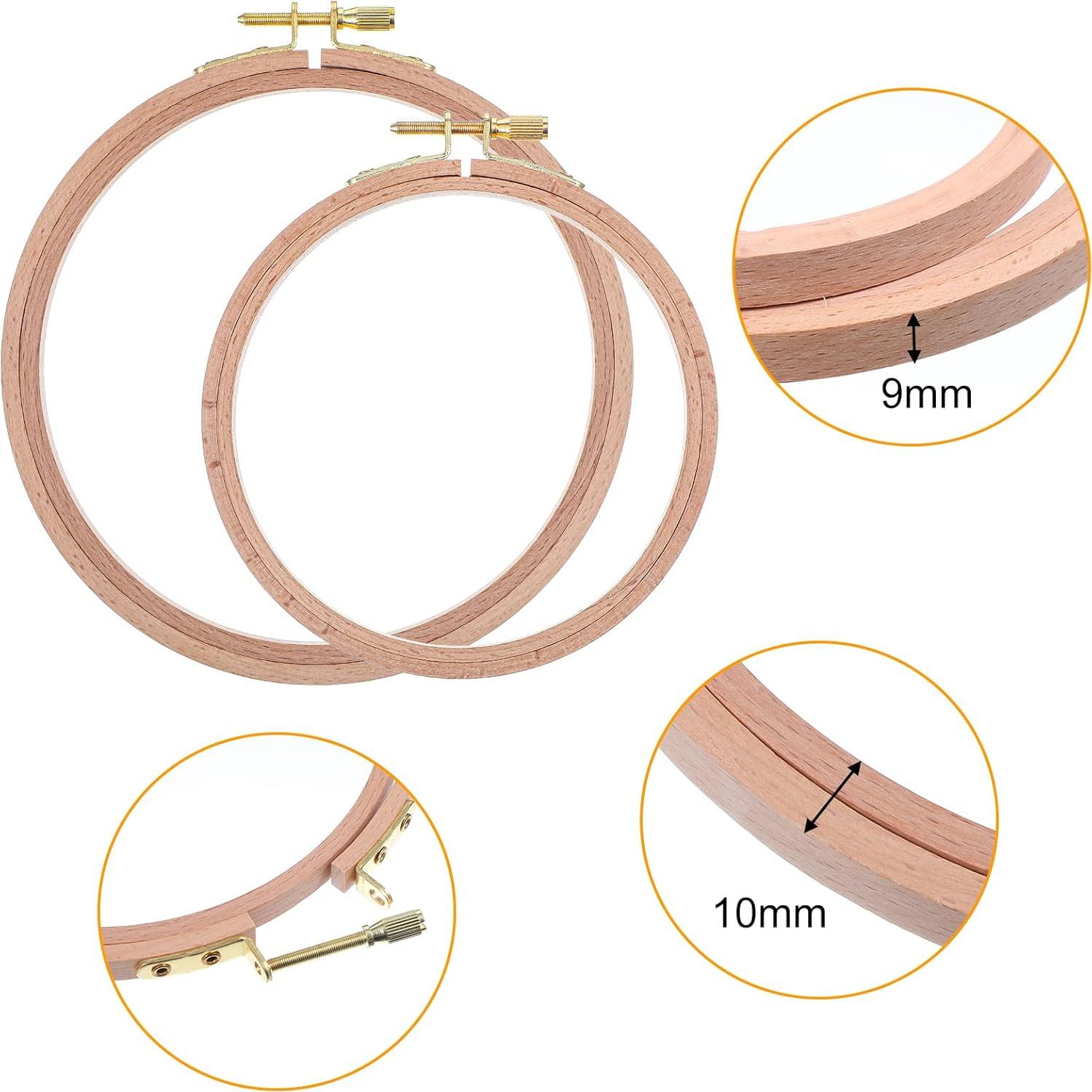 Aros de Bordado de Madera de Haya 2 Pcs 16.5cm y 13.3cm