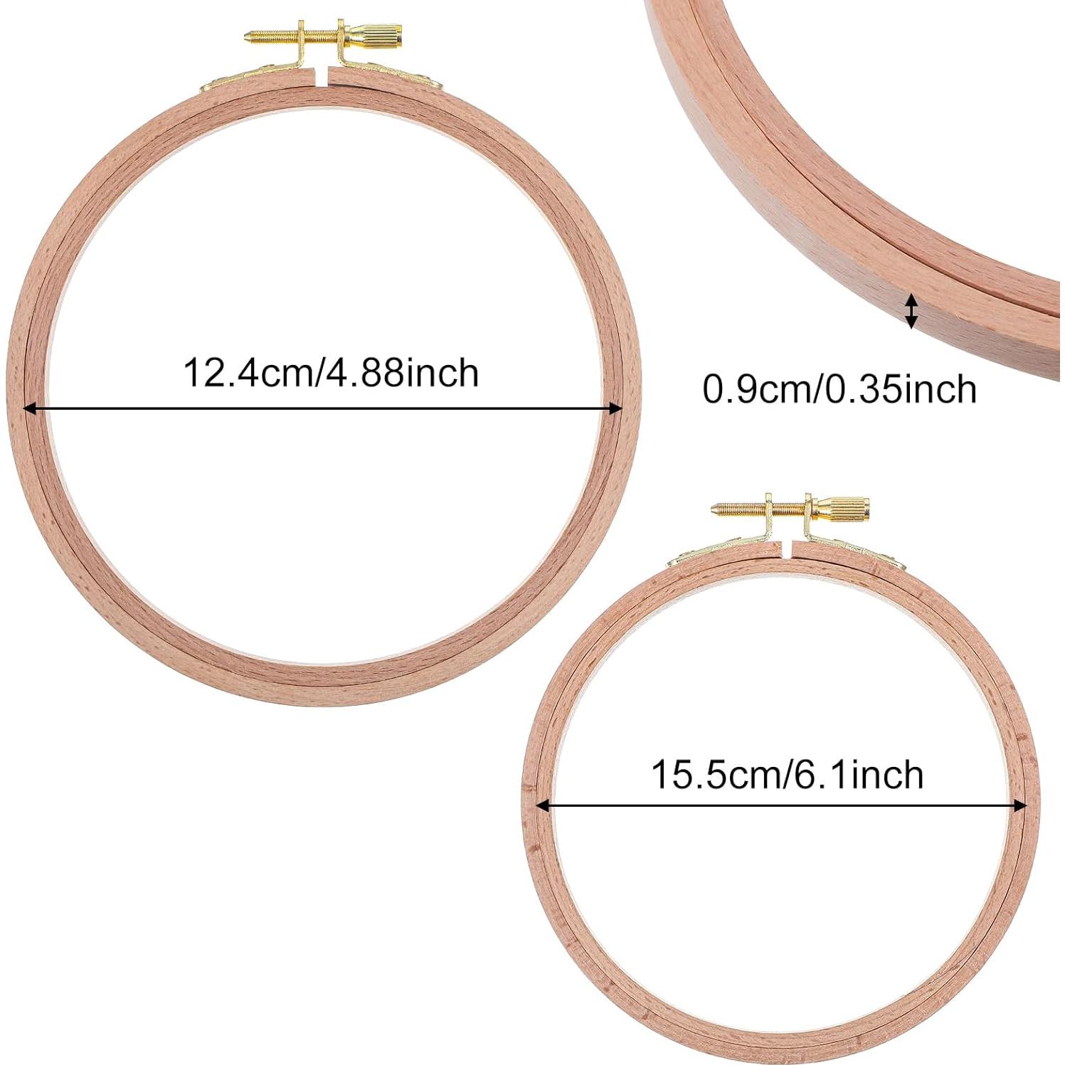 Aros de Bordado de Madera de Haya 2 Pcs 16.5cm y 13.3cm