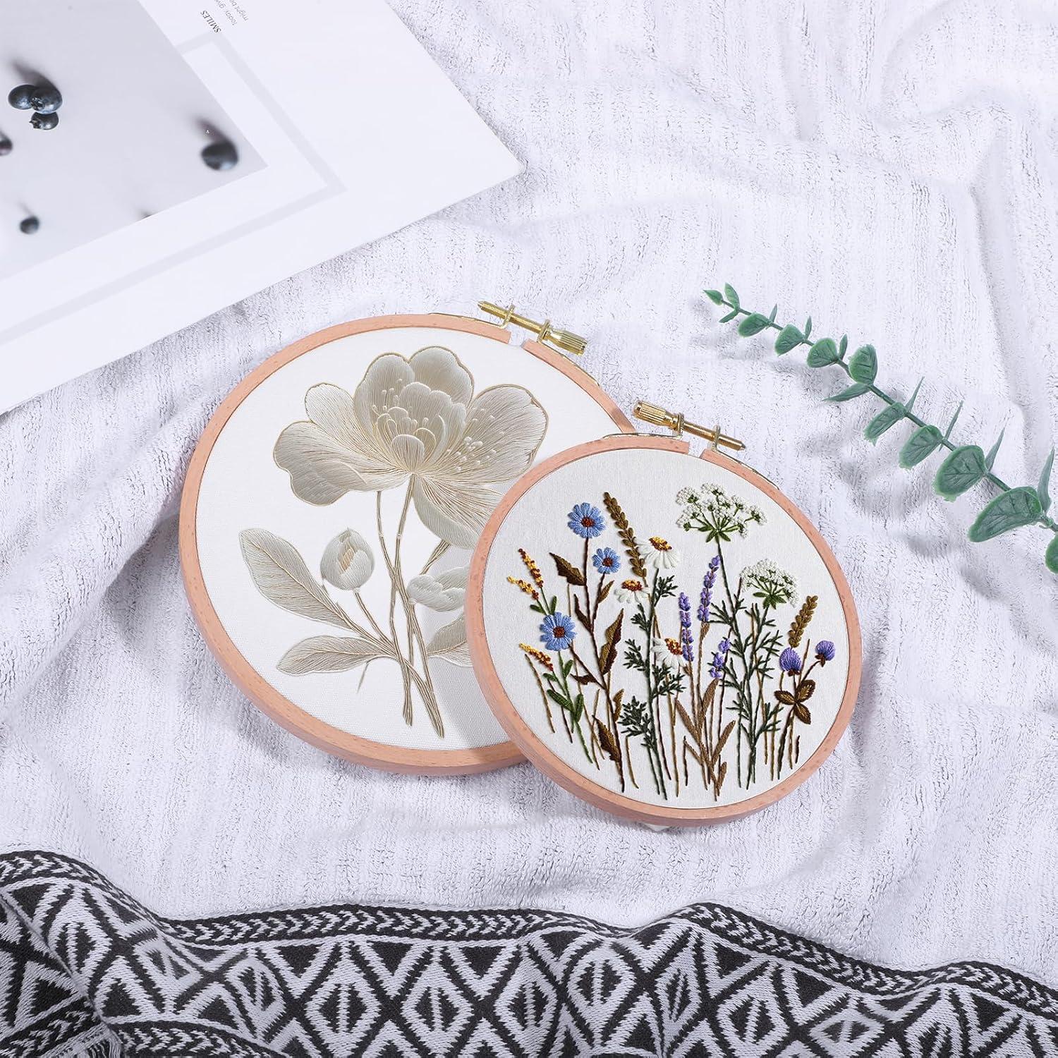 Aros de Bordado de Madera de Haya 2 Pcs 16.5cm y 13.3cm