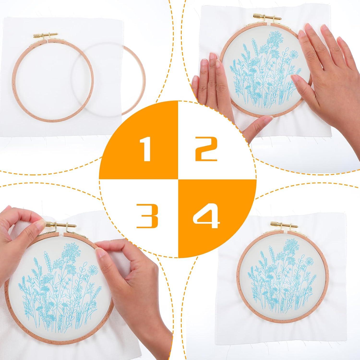 Aros de Bordado de Madera de Haya 2 Pcs 16.5cm y 13.3cm