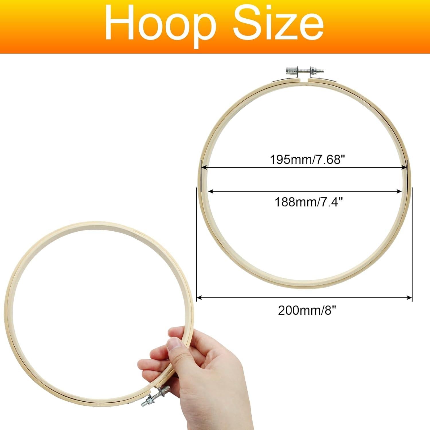 Aros de Bordado Biaungdo 20cm 6 Piezas de Bambú