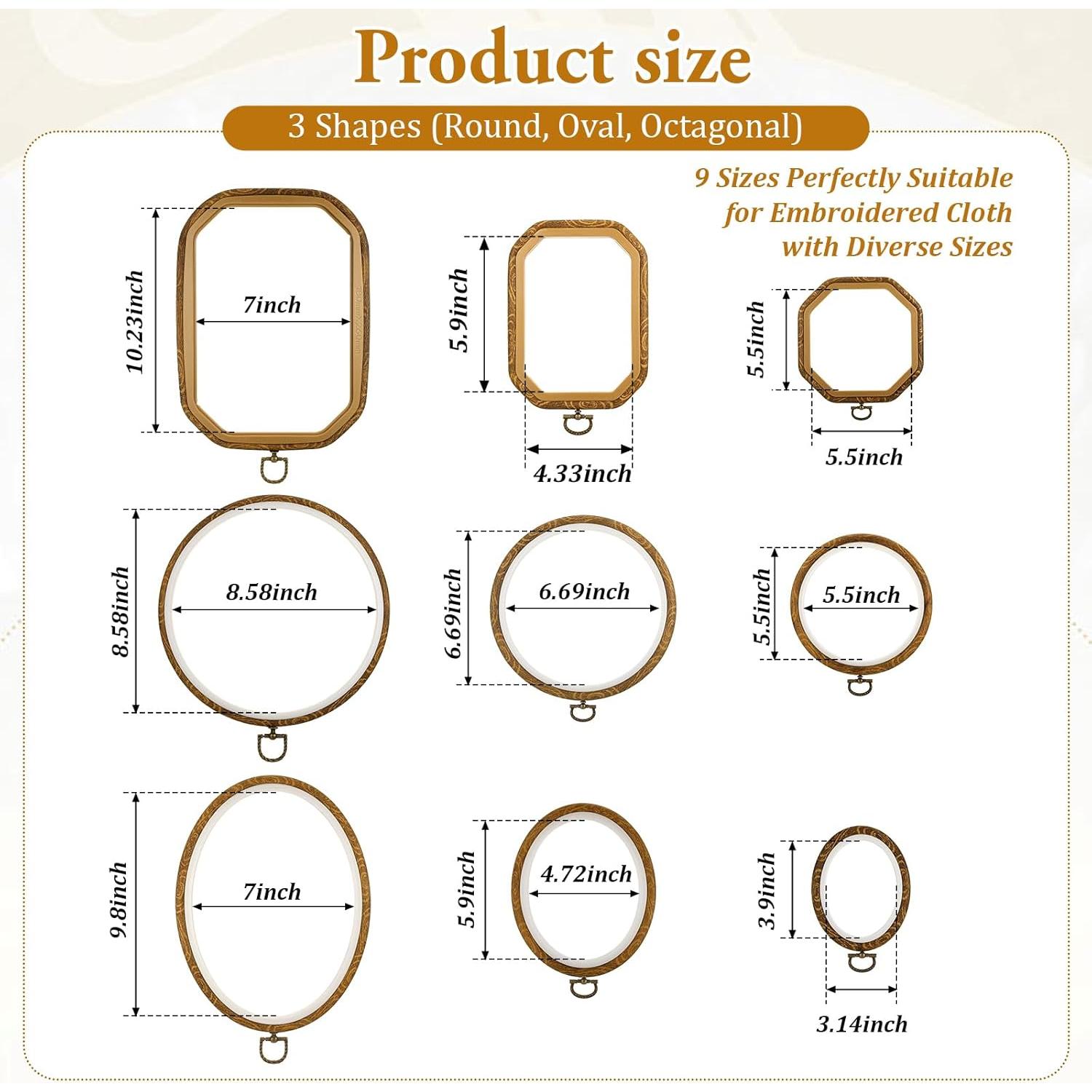 Conjunto de Aros de Bordado Simarro 9 Pcs Variados