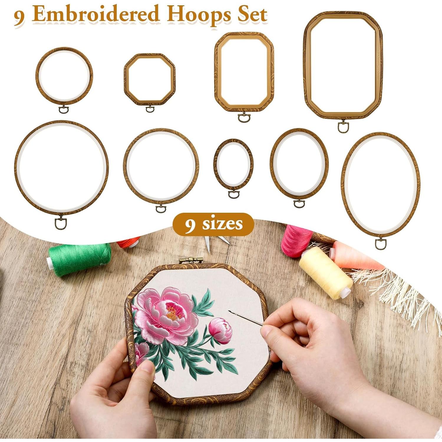 Conjunto de Aros de Bordado Simarro 9 Pcs Variados