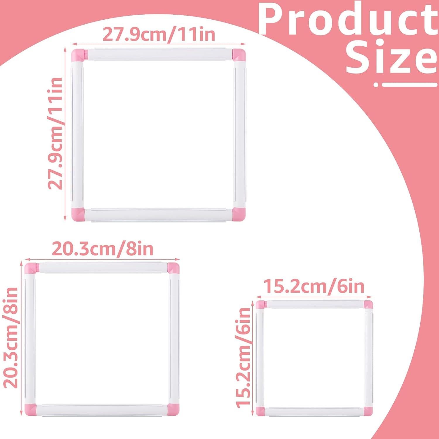 Aros de Bordado Cuadrados LOYORTY - 3 Piezas 15.2-27.9cm