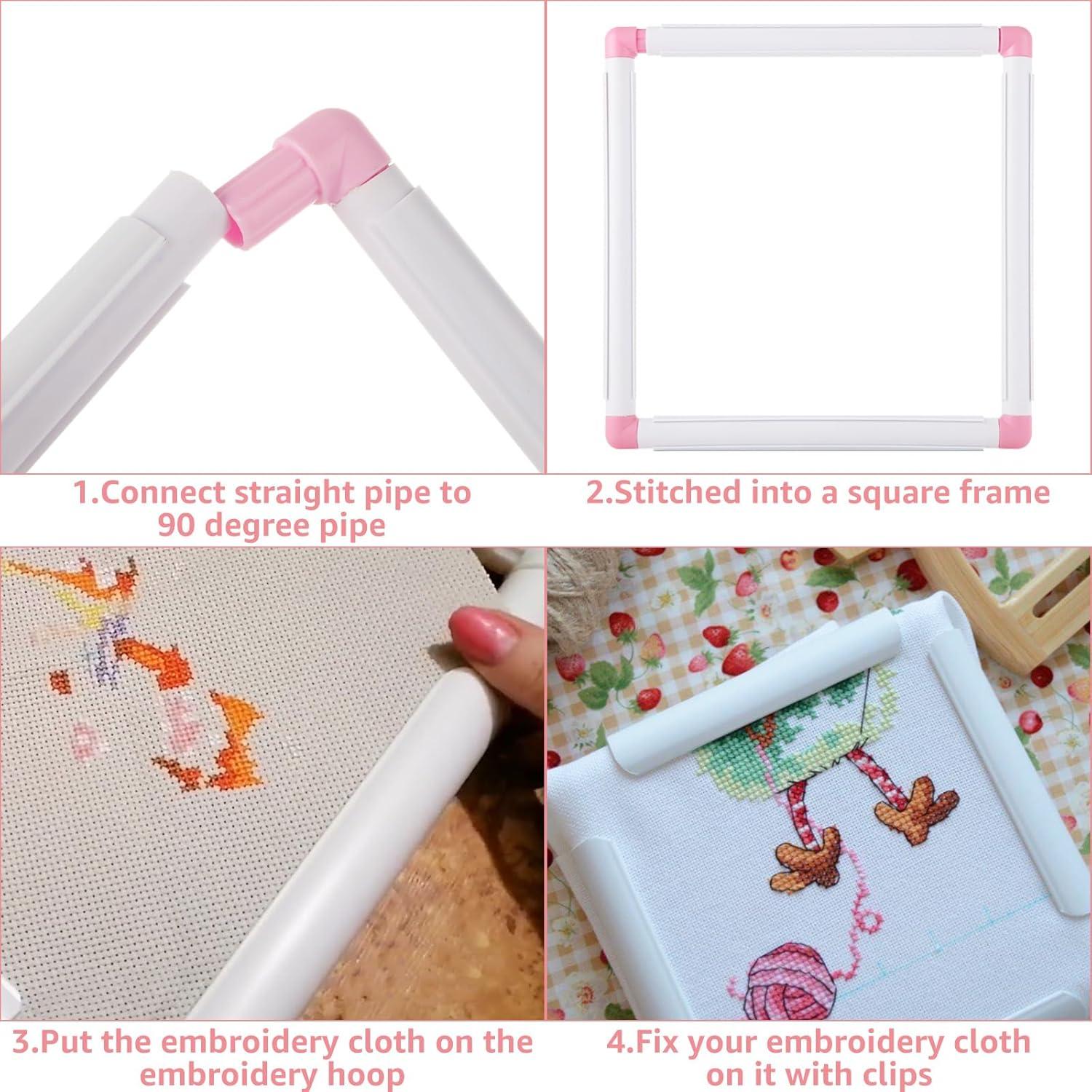 Aros de Bordado Cuadrados LOYORTY - 3 Piezas 15.2-27.9cm