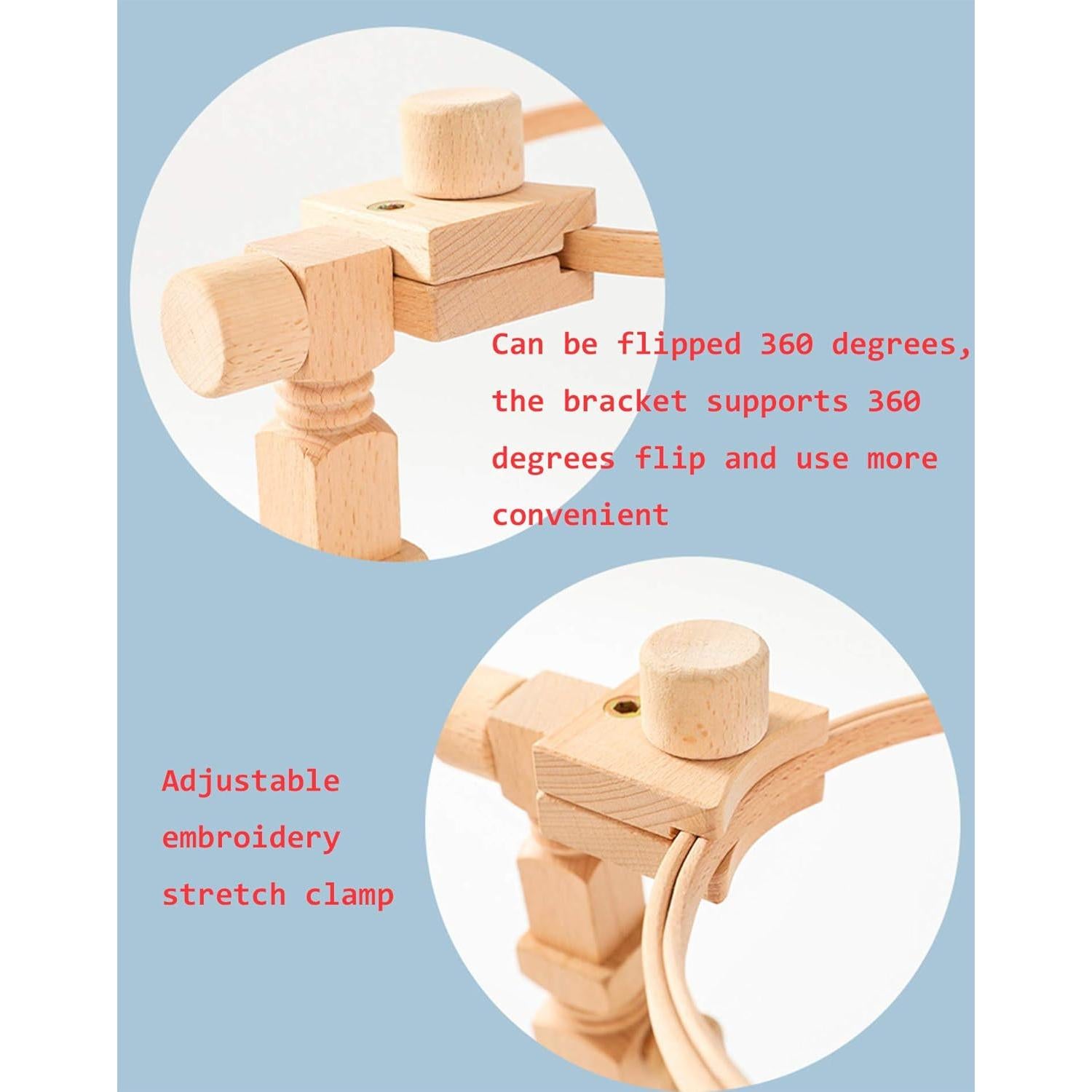 Soporte de Bordado Giratorio TAPBULL de Madera Ajustable