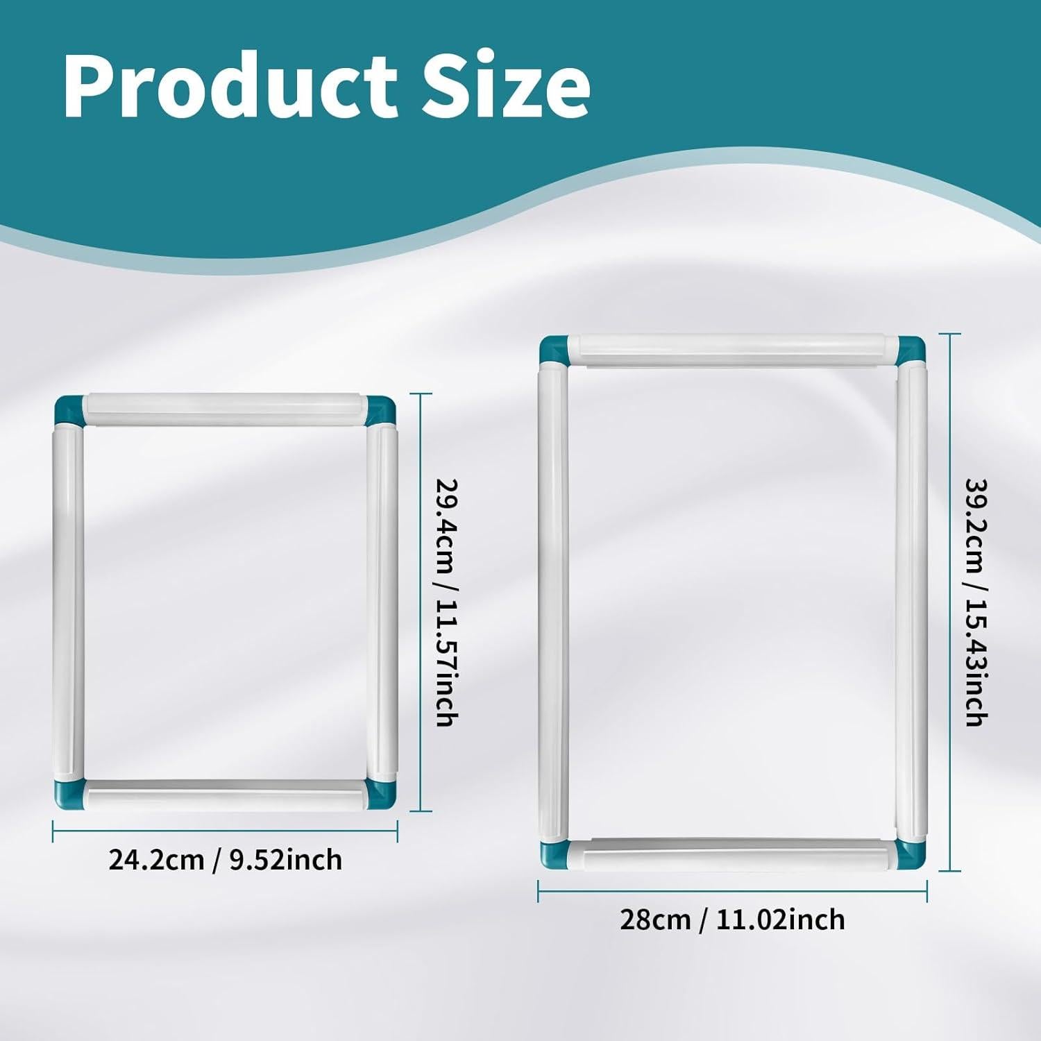 Paquete de 2 Aros de Bordado Cuadrados GLSJA 23x28 y 28x38 cm