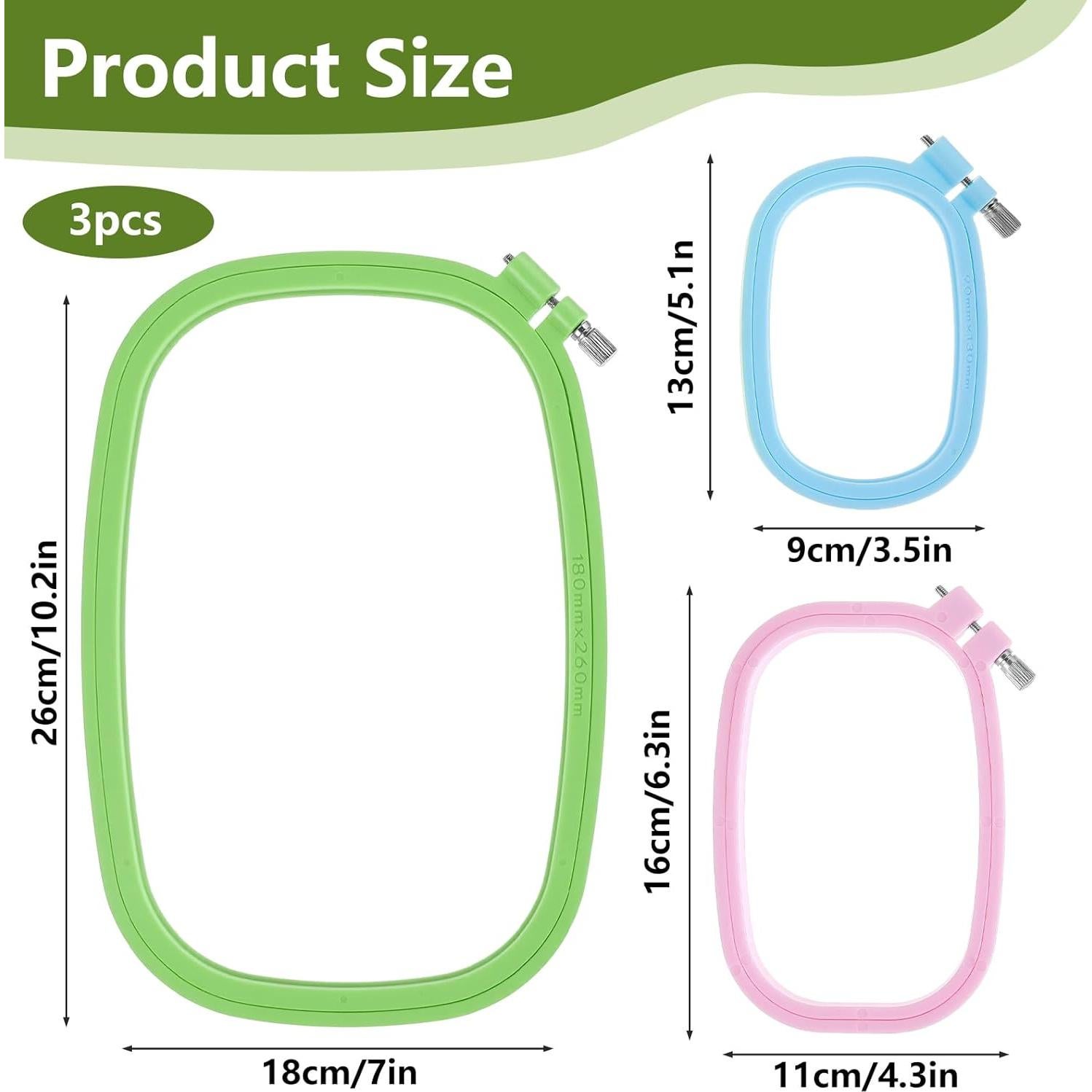 Paquete de 3 Aros de Bordado Cuadrados Quilax - 3 Tamaños