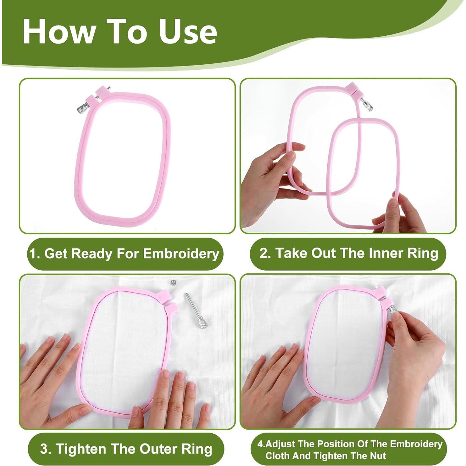 Paquete de 3 Aros de Bordado Cuadrados Quilax - 3 Tamaños