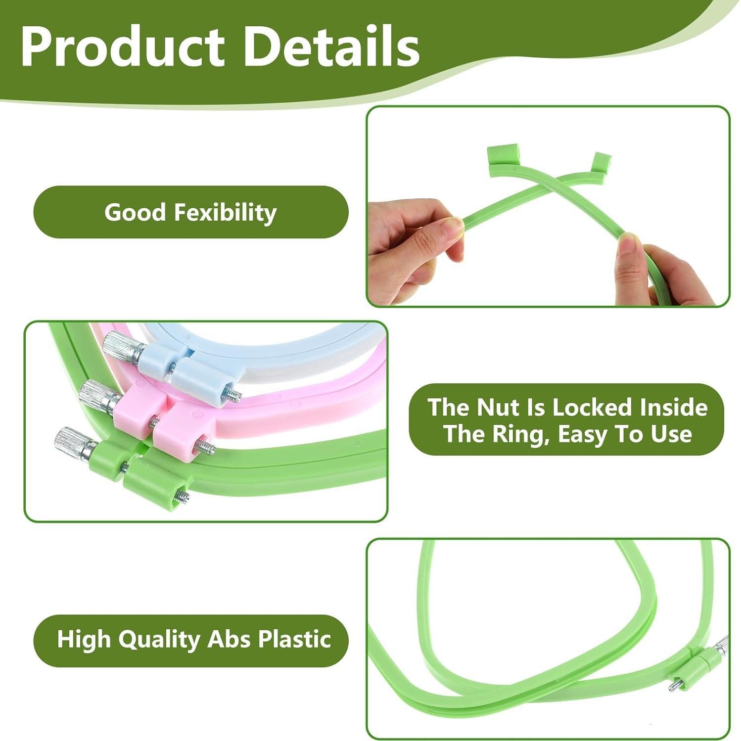 Paquete de 3 Aros de Bordado Cuadrados Quilax - 3 Tamaños