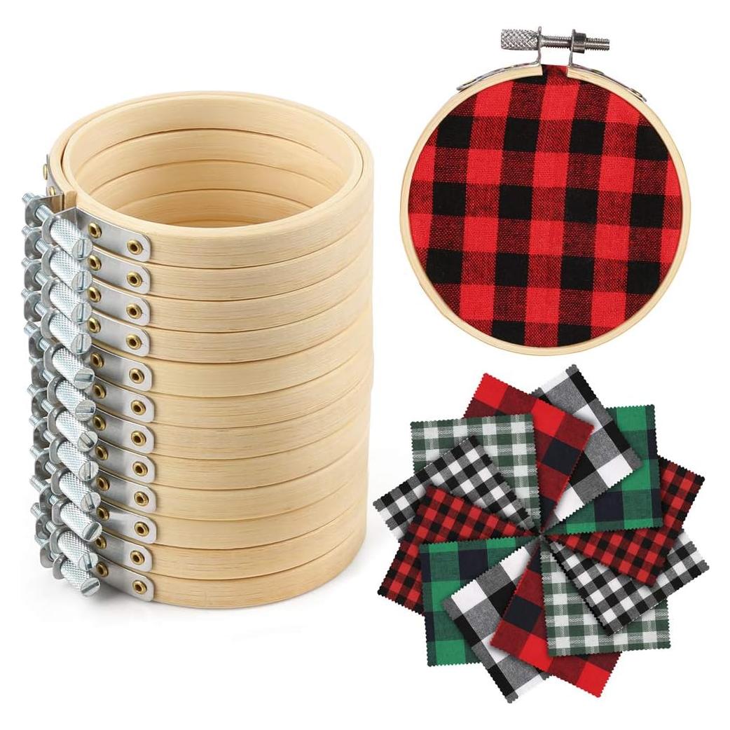 Kit de Adornos de Navidad Caydo 12 Piezas Aros y Tela