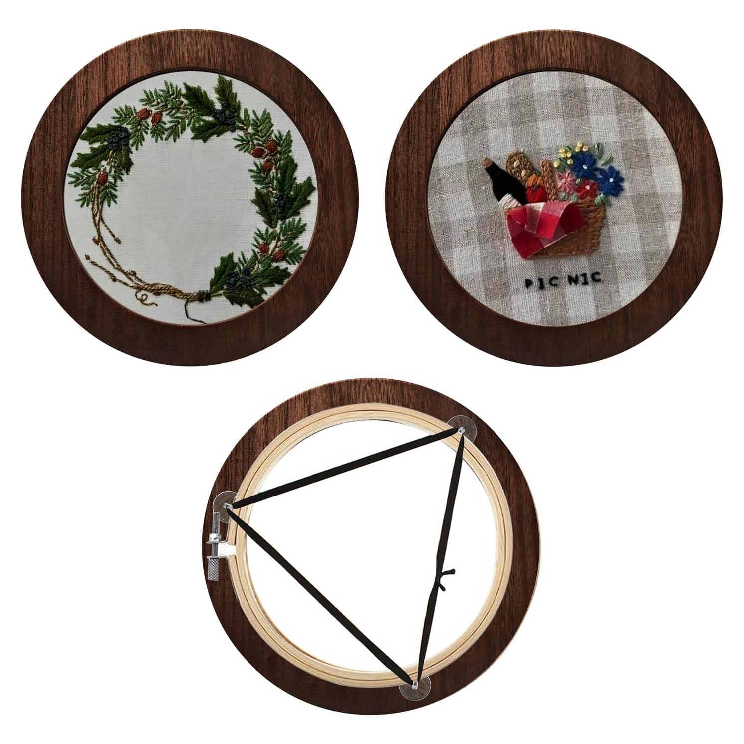 Juego de 3 Marcos de Bordado Redondos JoyHuaTrade 15.2 cm