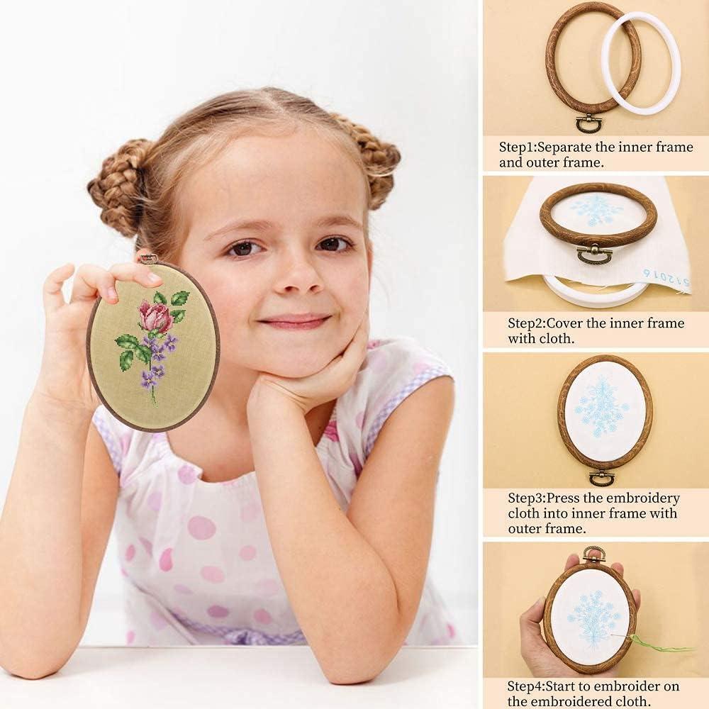 Aros de Bordado Ovalados 5PCS Guofa 12.7 x 10.16 cm Decorativos