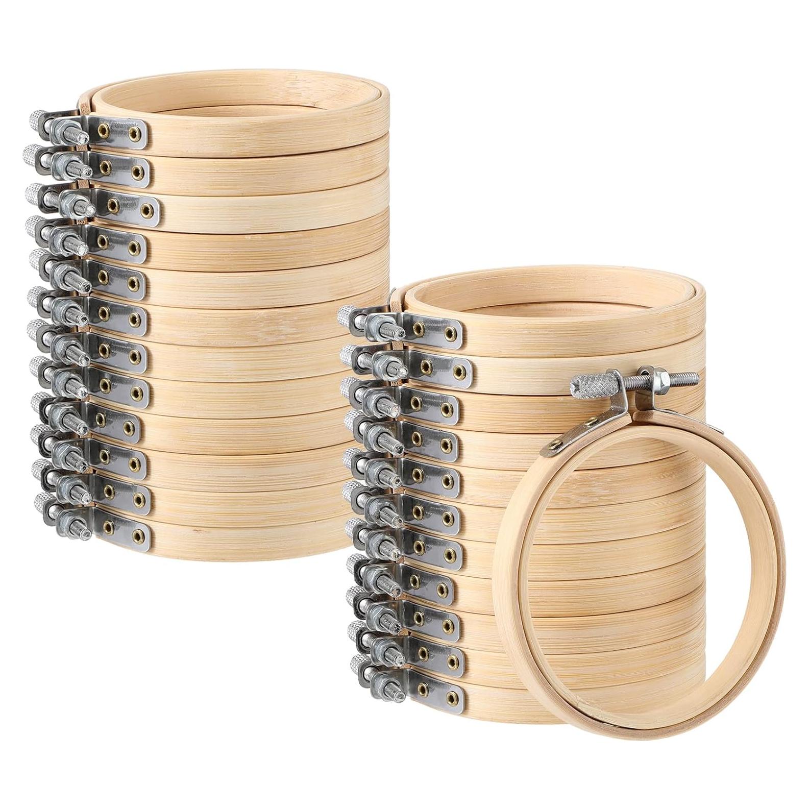 Aros de Bordado de Madera 7.62 cm - 48 Piezas para Manualidades